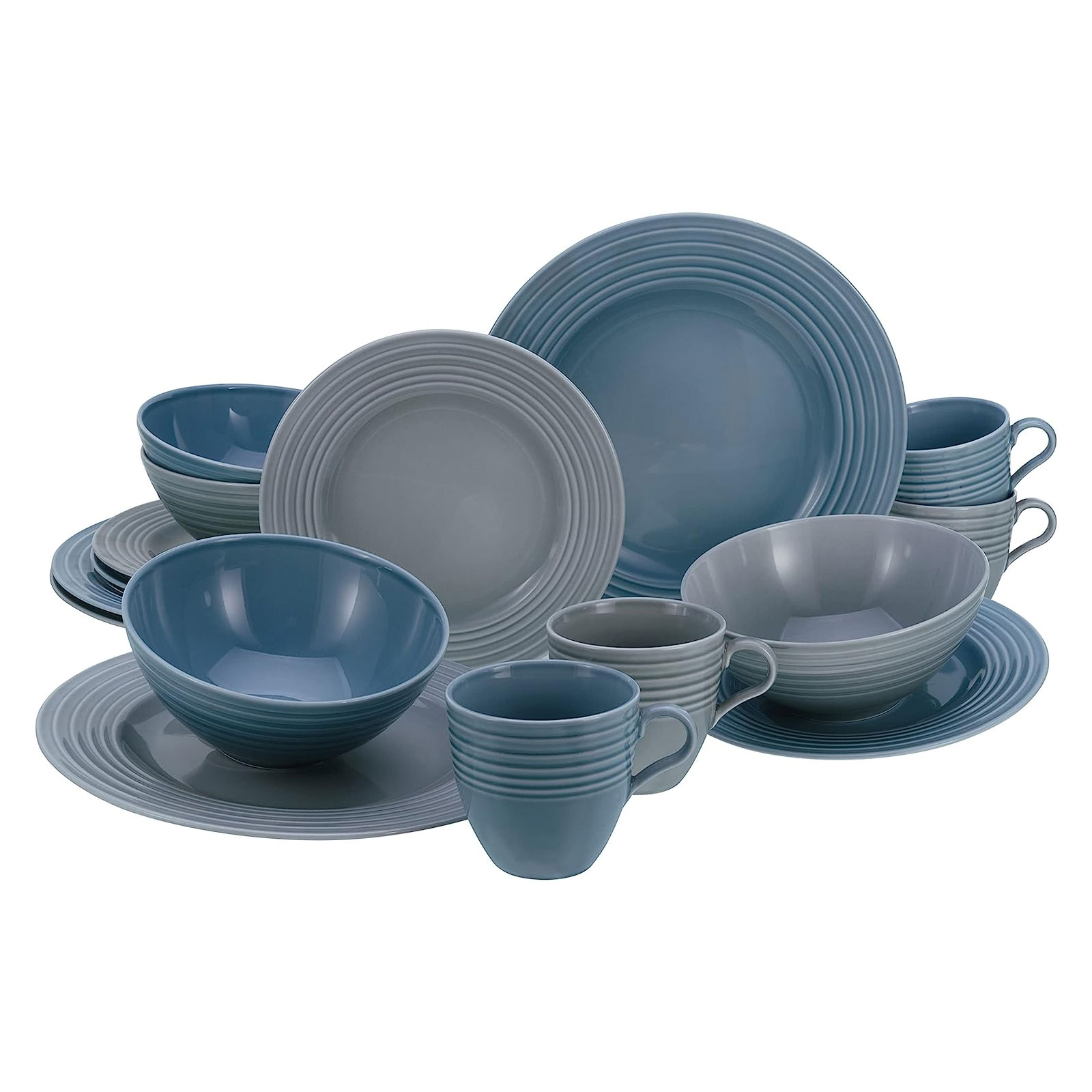 CreaTable Kombiservice Stripes, blau  16-teilig