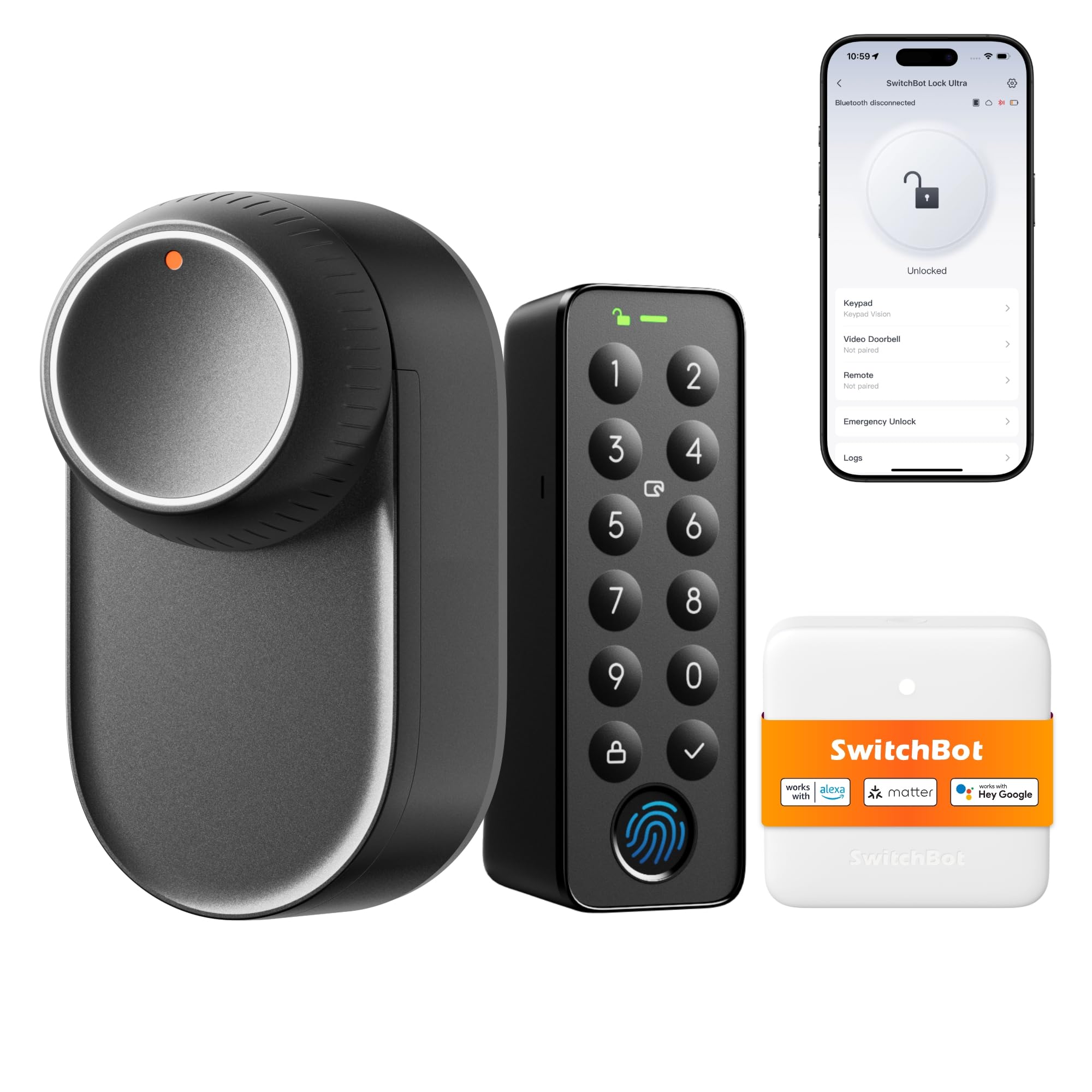 SwitchBot WLAN Smart Lock Ultra mit Fingerabdruck-Entsperrung