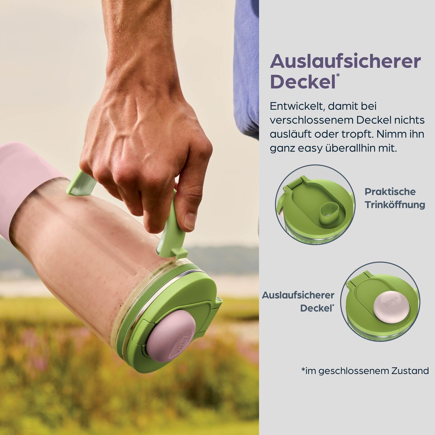 Ninja DB351EUPR BlendBoss To-Go-Becher-Mixer - Lavendel/ Gelb