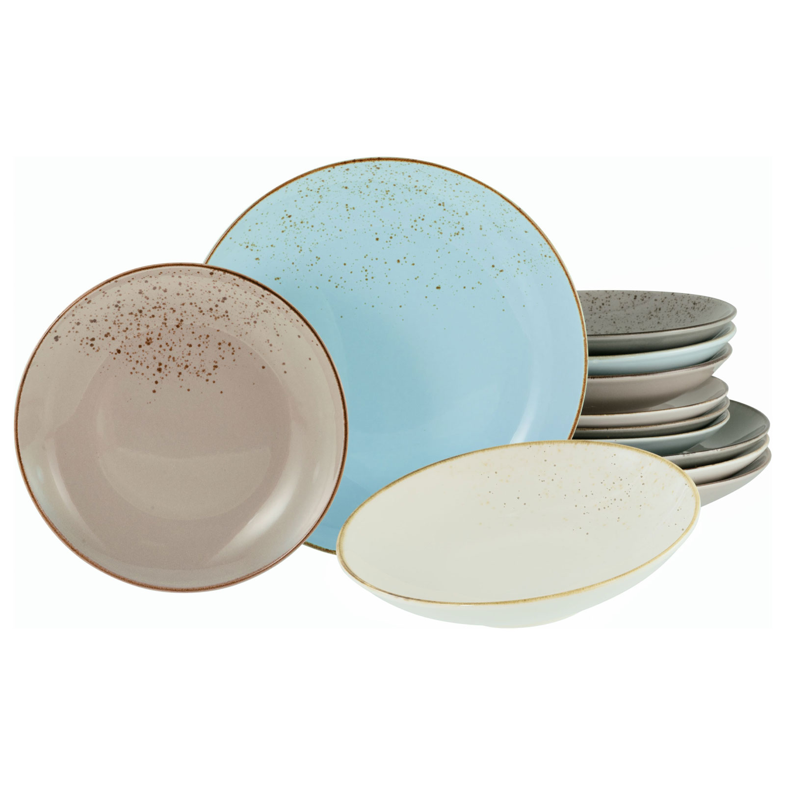 CreaTable, 20965, Serie NATURE COLLECTION SKANDINAVIEN, Geschirrset, Teller Set 12 teilig