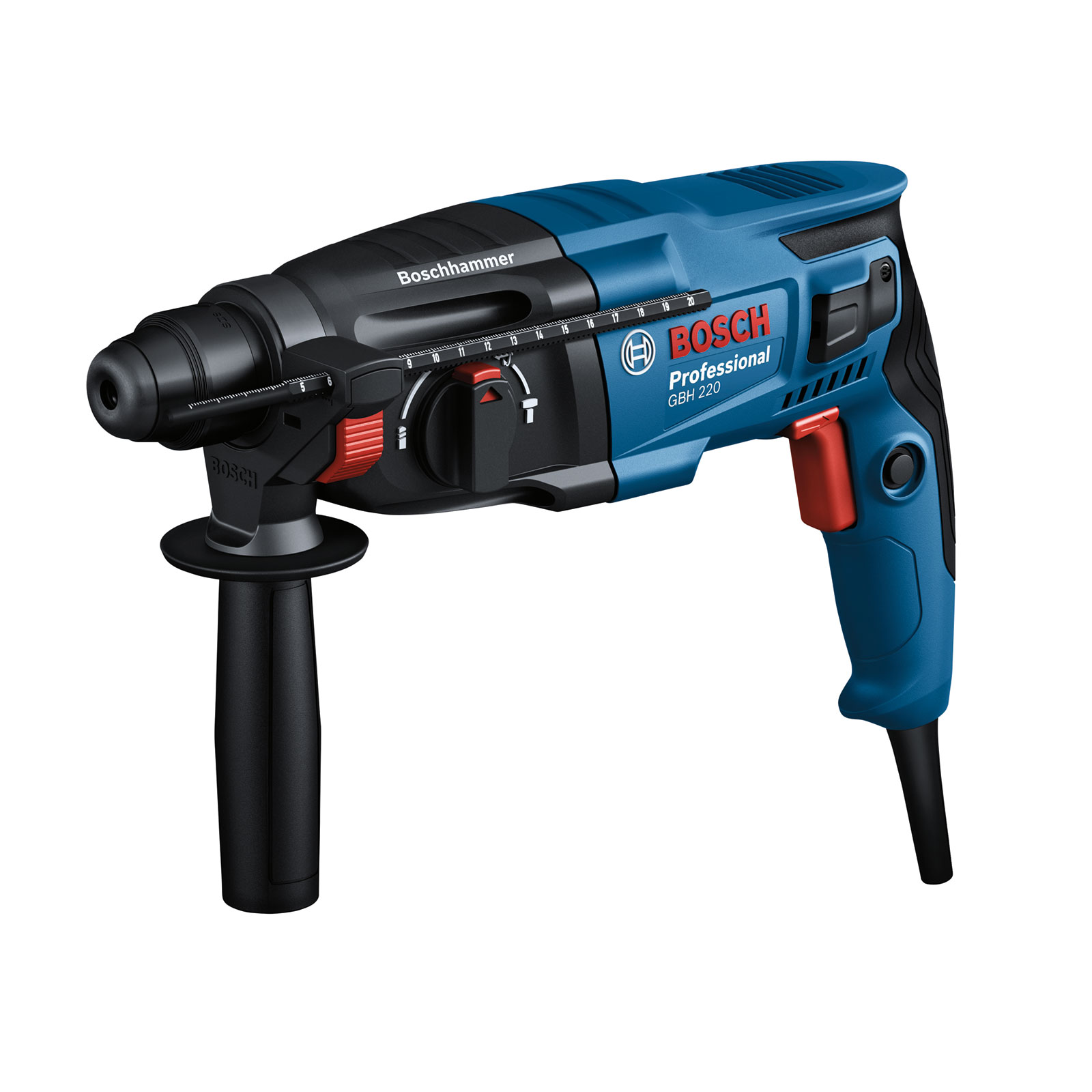 Bosch Professional Bohrhammer mit SDS plus GBH 2-21 mit je 1x Bohrer SDS plus 6, 8, 10 mm