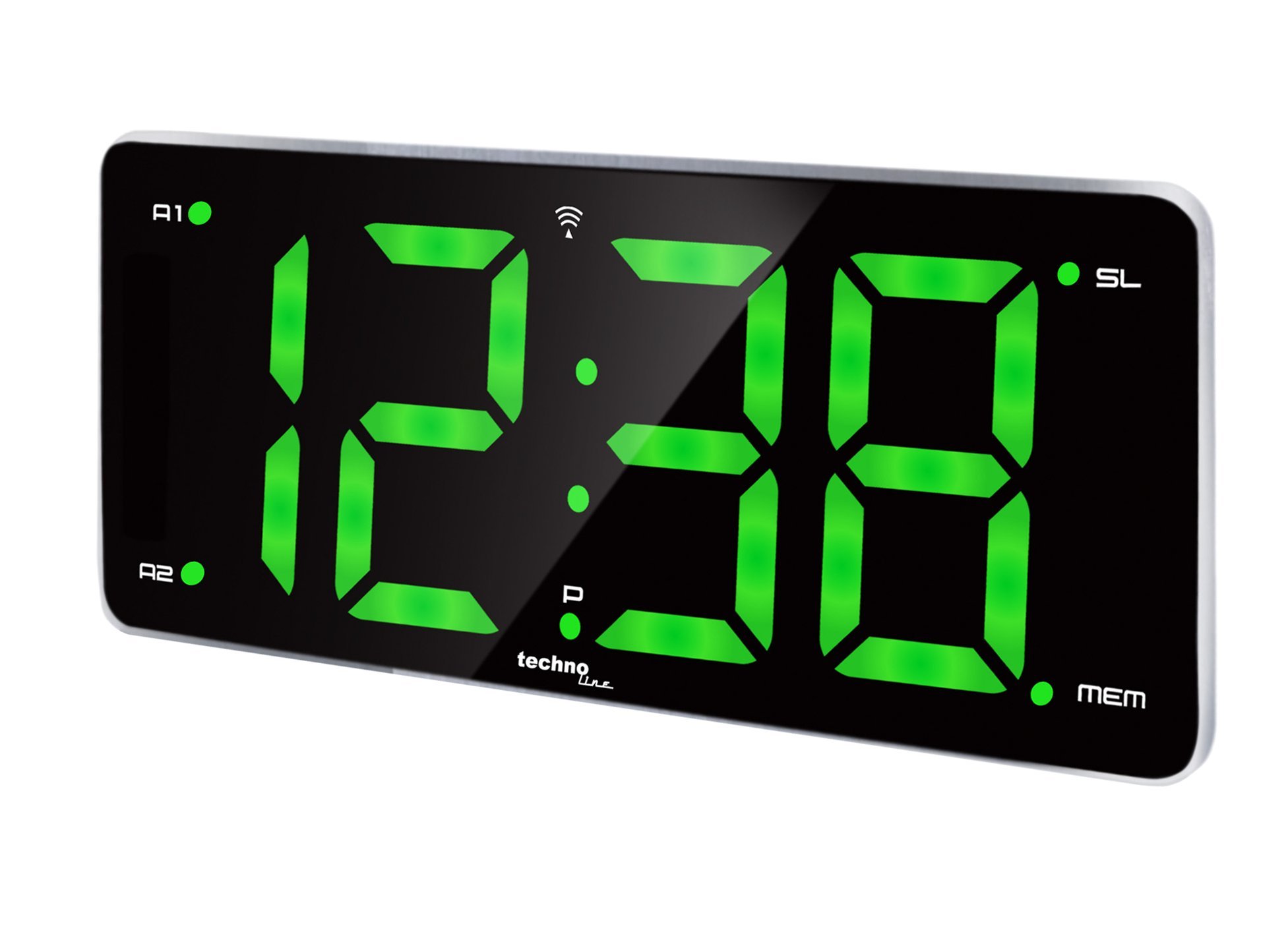 Technoline WT486 Funkwecker Radiowecker mit großer Anzeige, LED grün