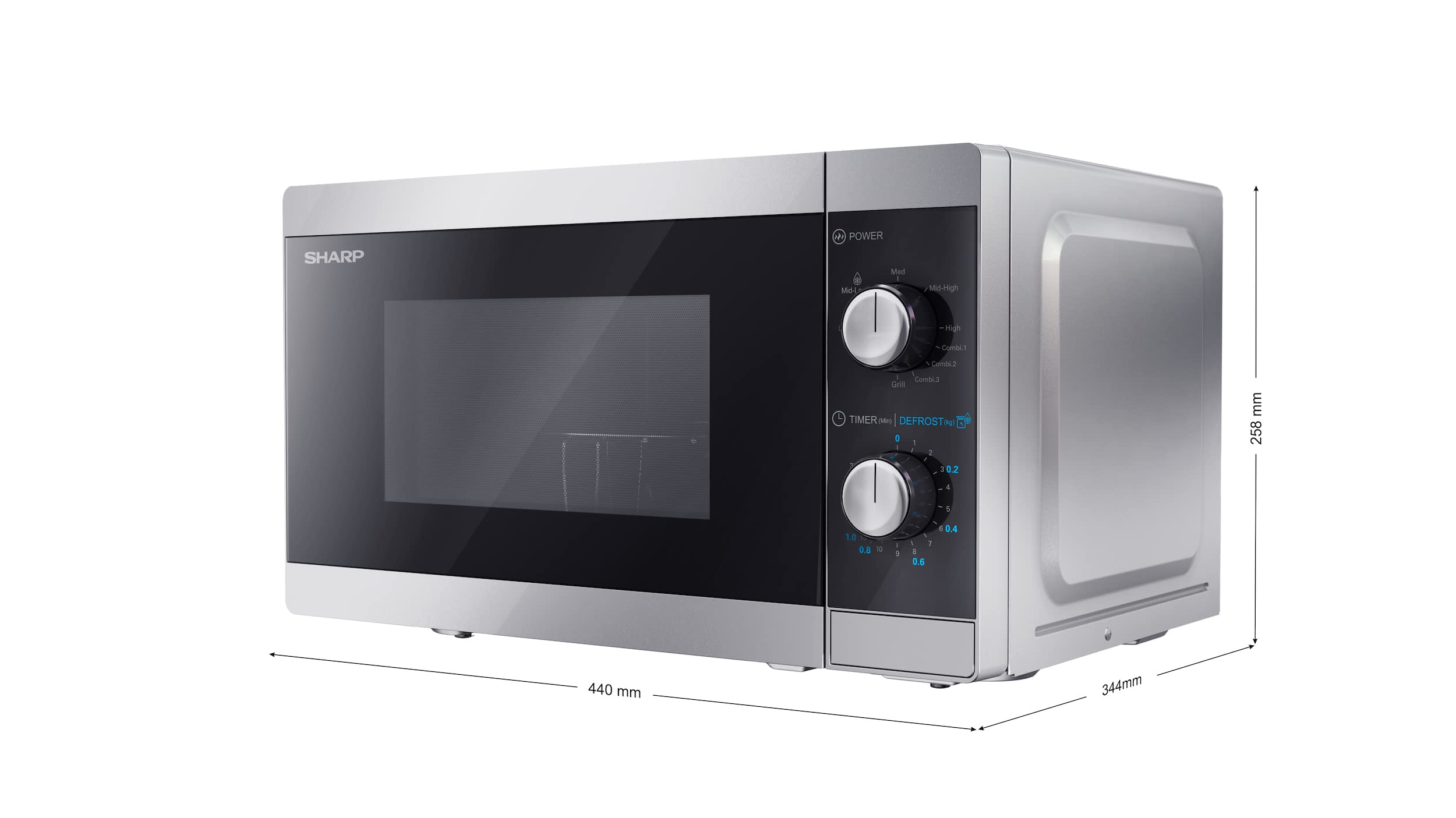 Sharp YC-MG01ES Mikrowelle mit Grill 800W 20L Mikrowellengerät 5 Stufen