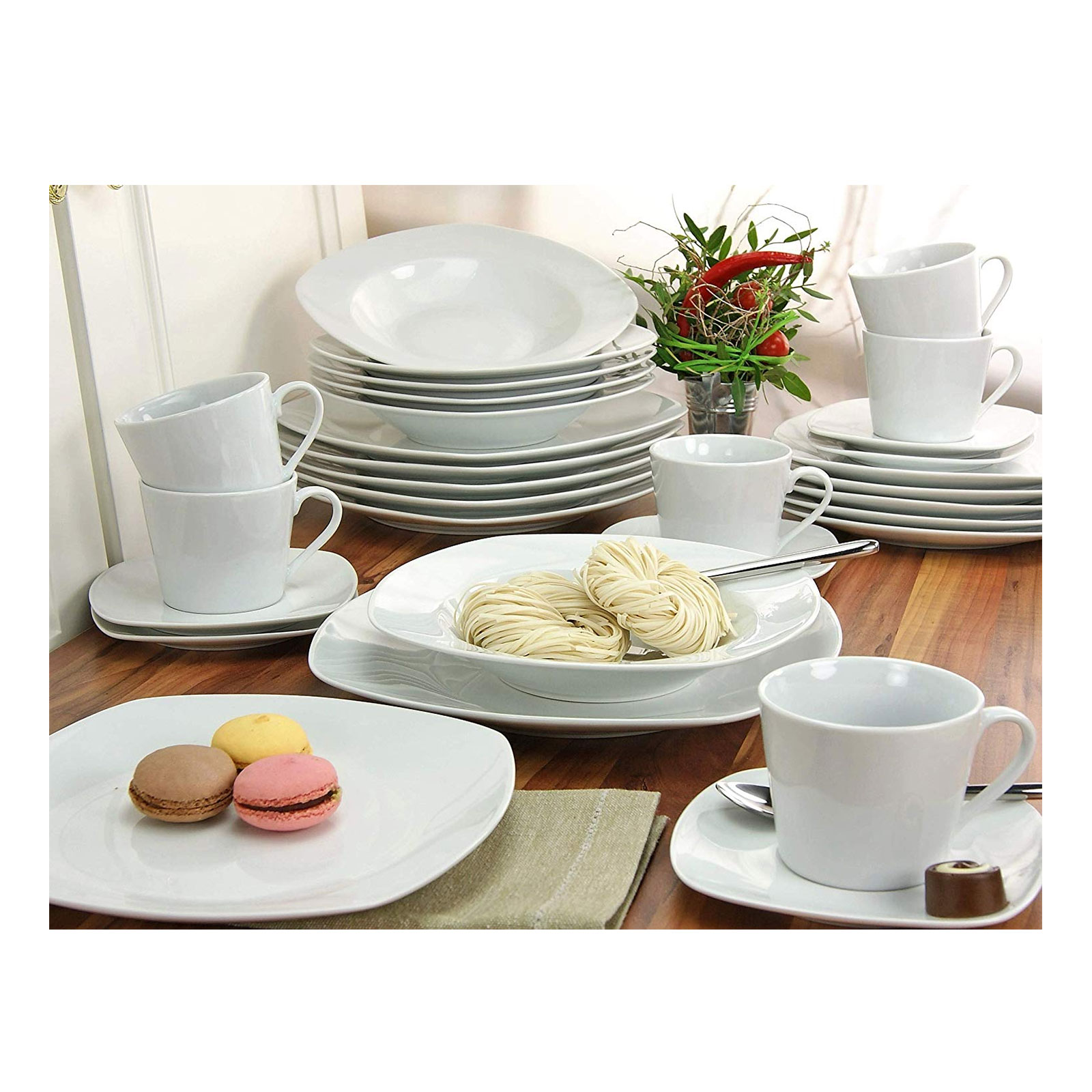CreaTable, 19512, Serie Amelie weiss, Kombiservice 30 tlg
