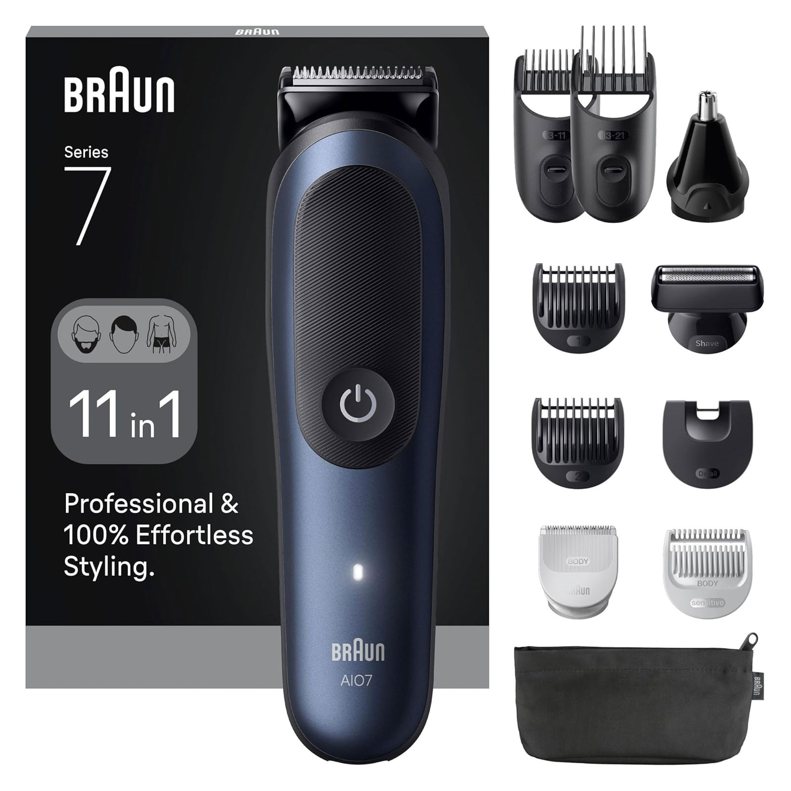 BRAUN All-in-One Series 7, 11-in-1 Set, ProBlade, AutoSense, AIO7540 Bartschneider