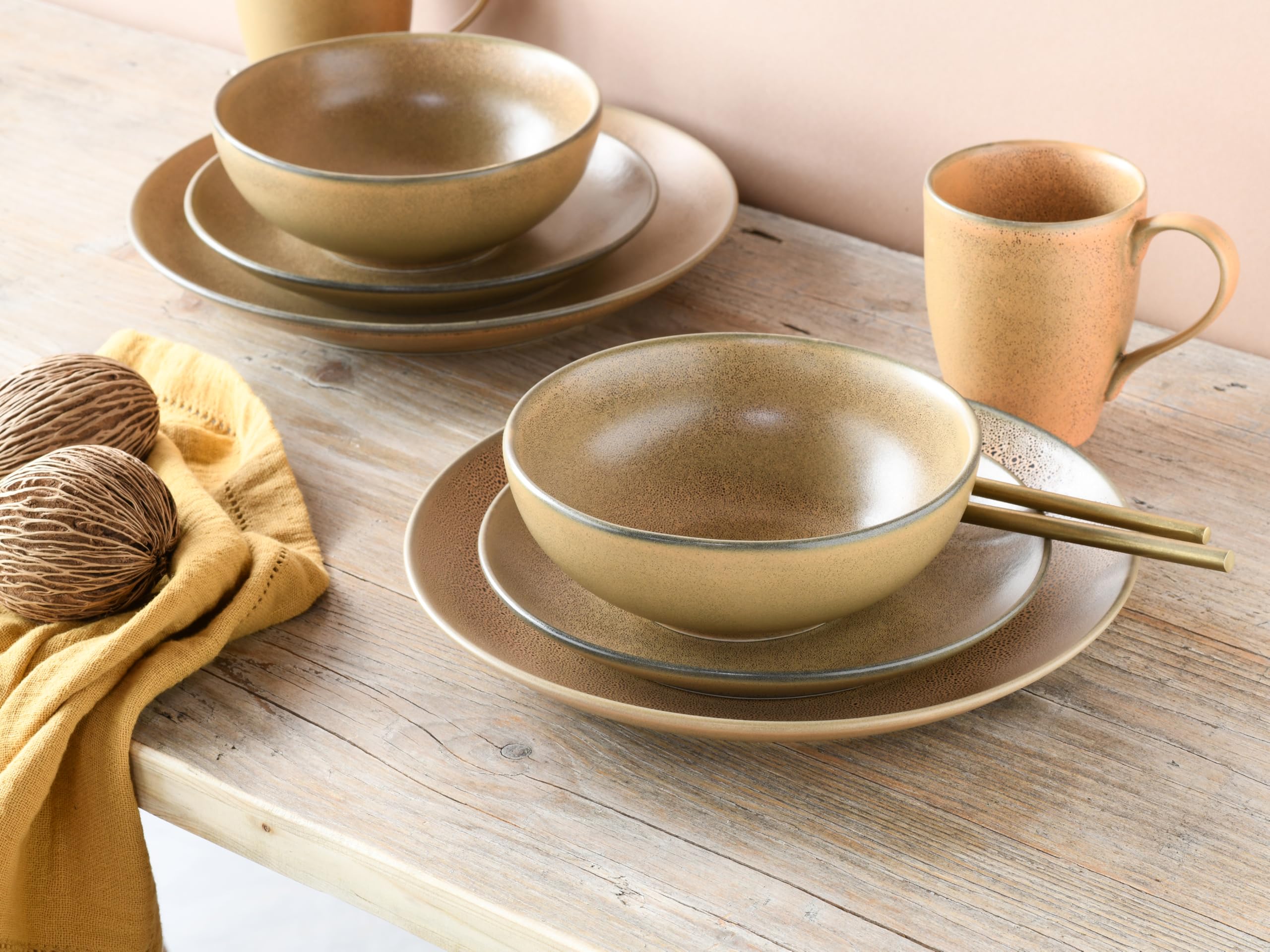 CreaTable, 25137, Serie Sierra Nevada, 16-teiliges Geschirrset für 4 Personen