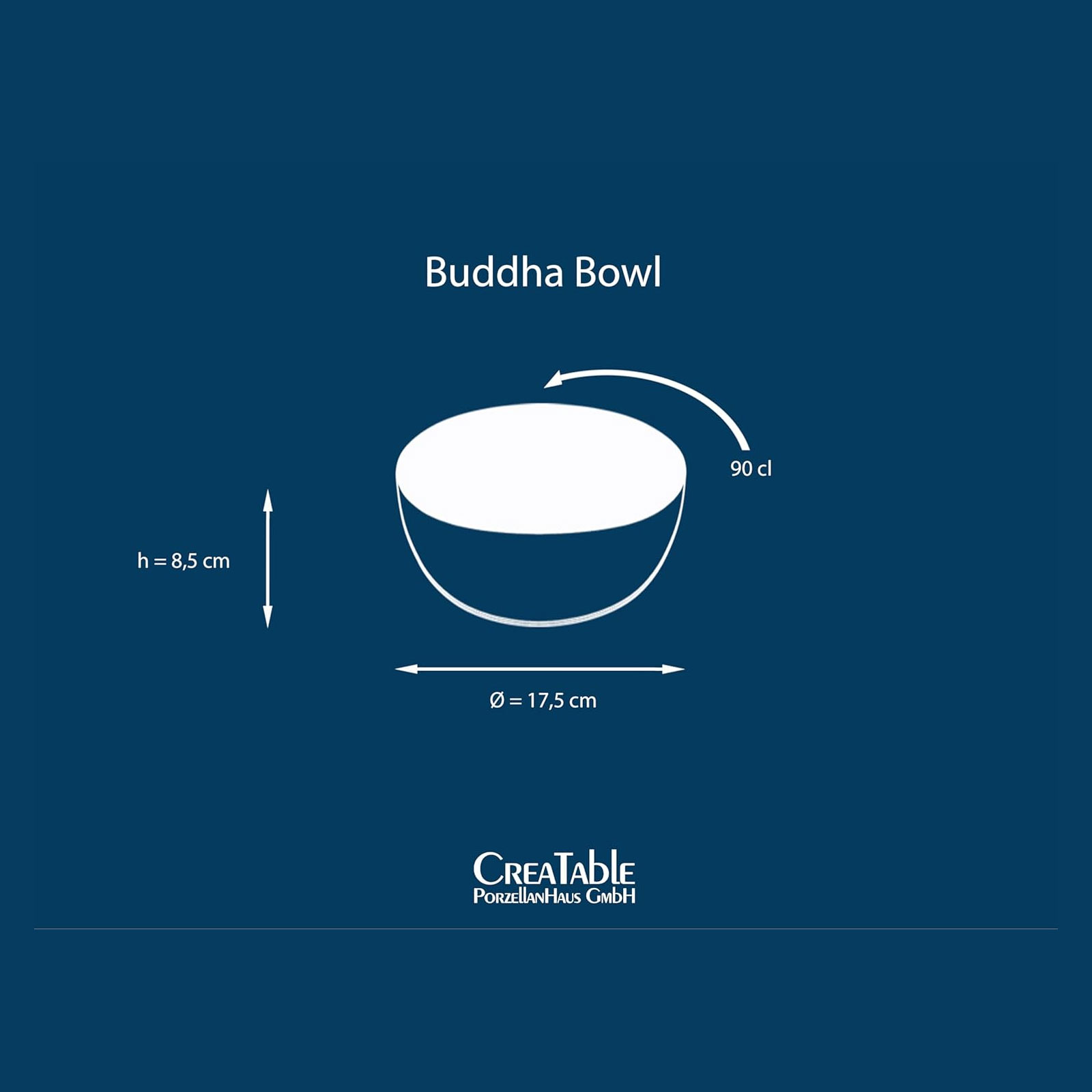 CreaTable, 22886, Serie Mallorca Bowl Sets, 4-teiliges Geschirrset, Buddha Bowl Set aus Steinzeug, spülmaschinen- und mikrowellengeeignet, Qualitätsproduktion