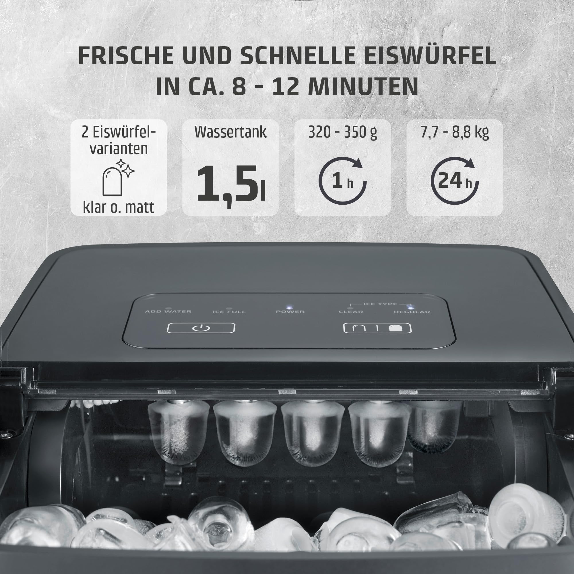 CASO Clear Ice Advanced Eiswürfelbereiter mit Kompressor