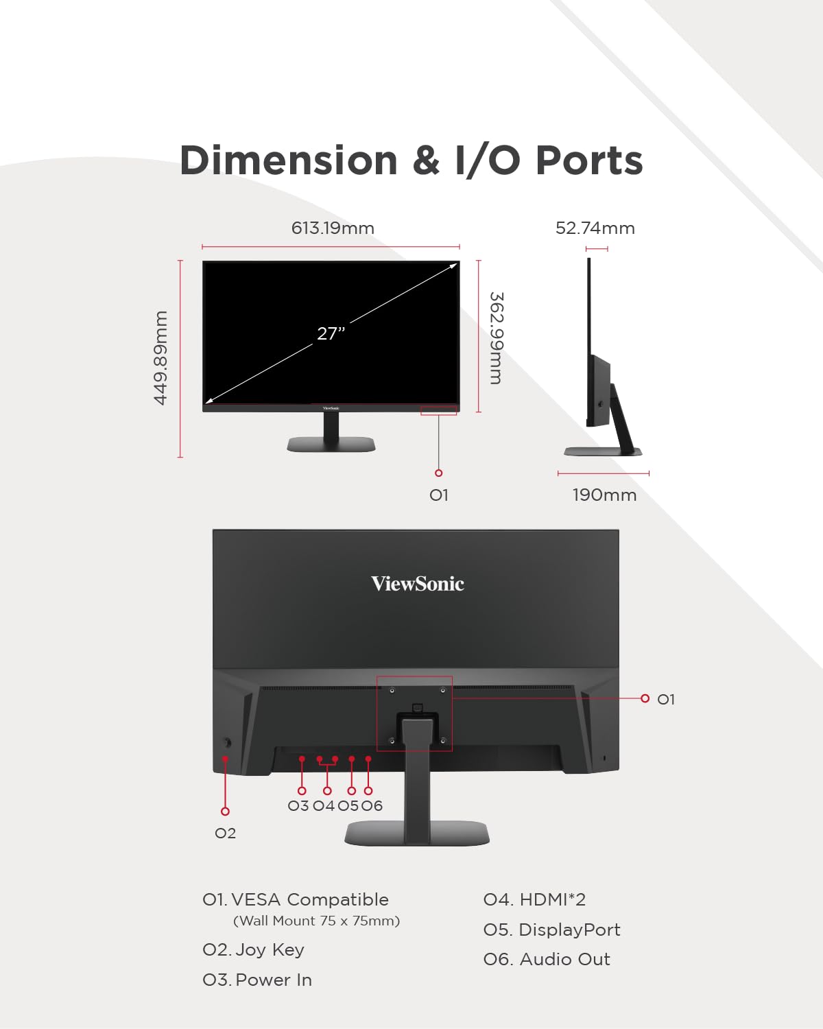 ViewSonic VA2708-4K-HD 27 Zoll 4K UHD Monitor mit HDR 10