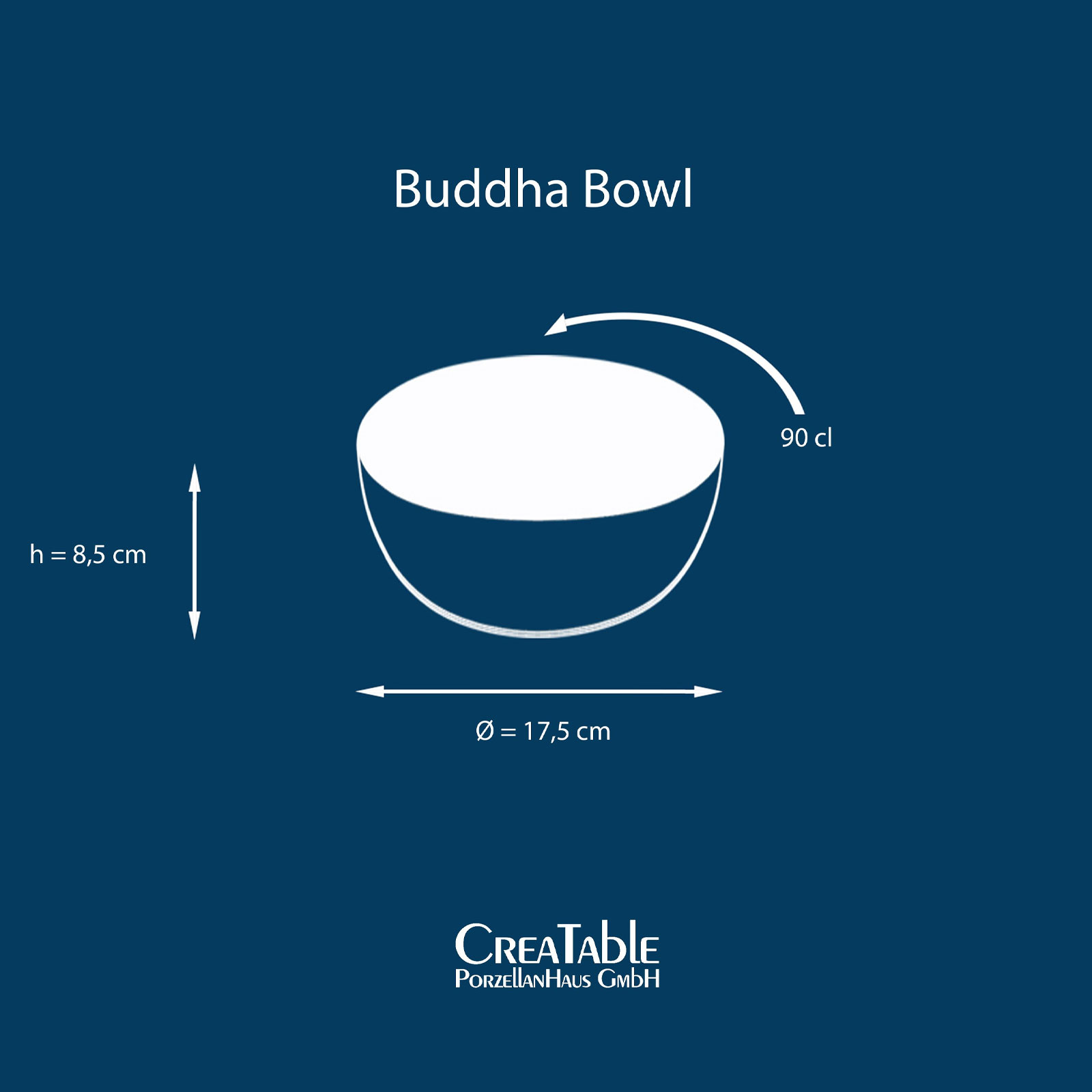 CreaTable, 22874, Serie Nature Collection Mediterran Bowls, 4-teiliges Geschirrset, Buddha Bowl Set aus Steinzeug