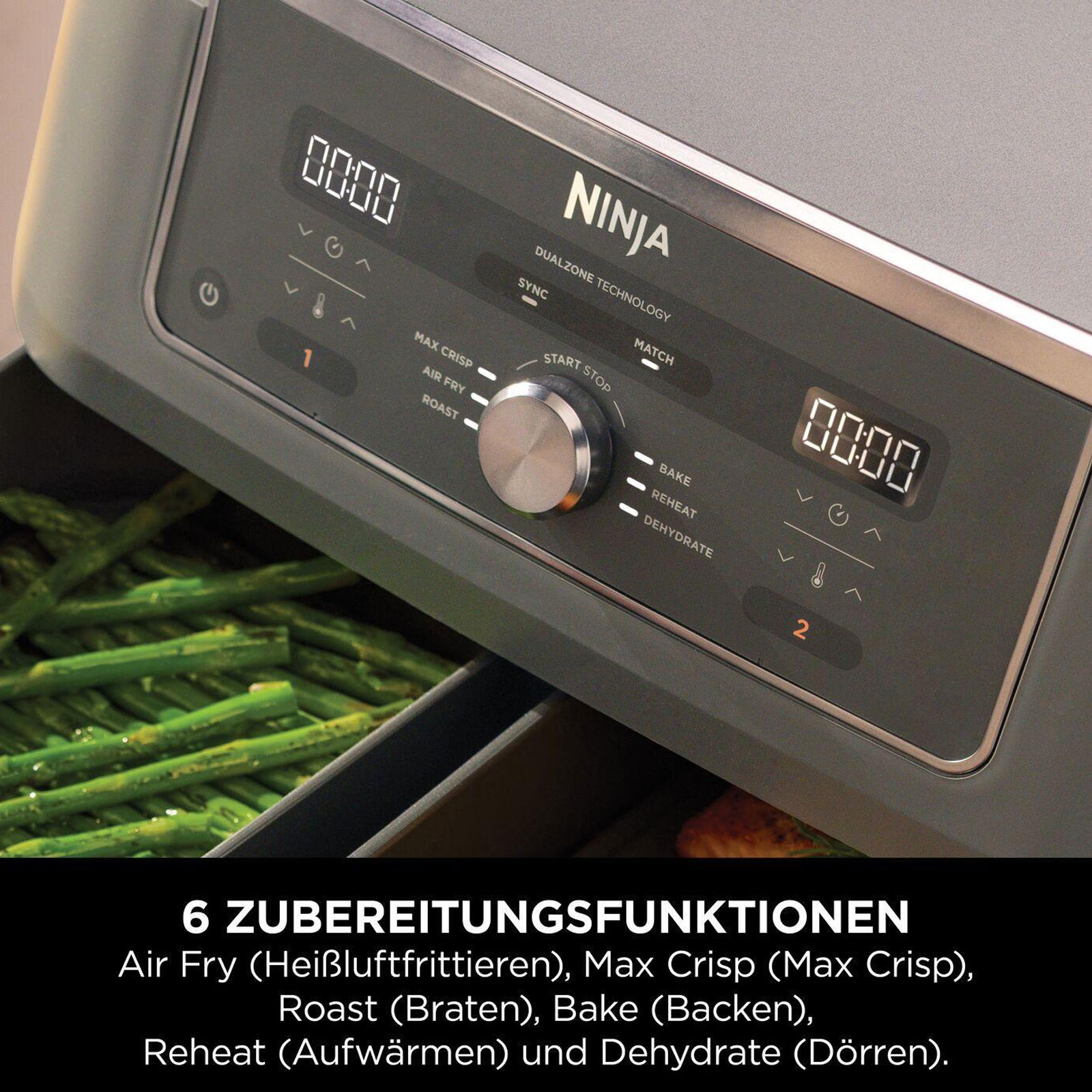 Ninja DZ400EU Doppel-Heißluftfritteuse
