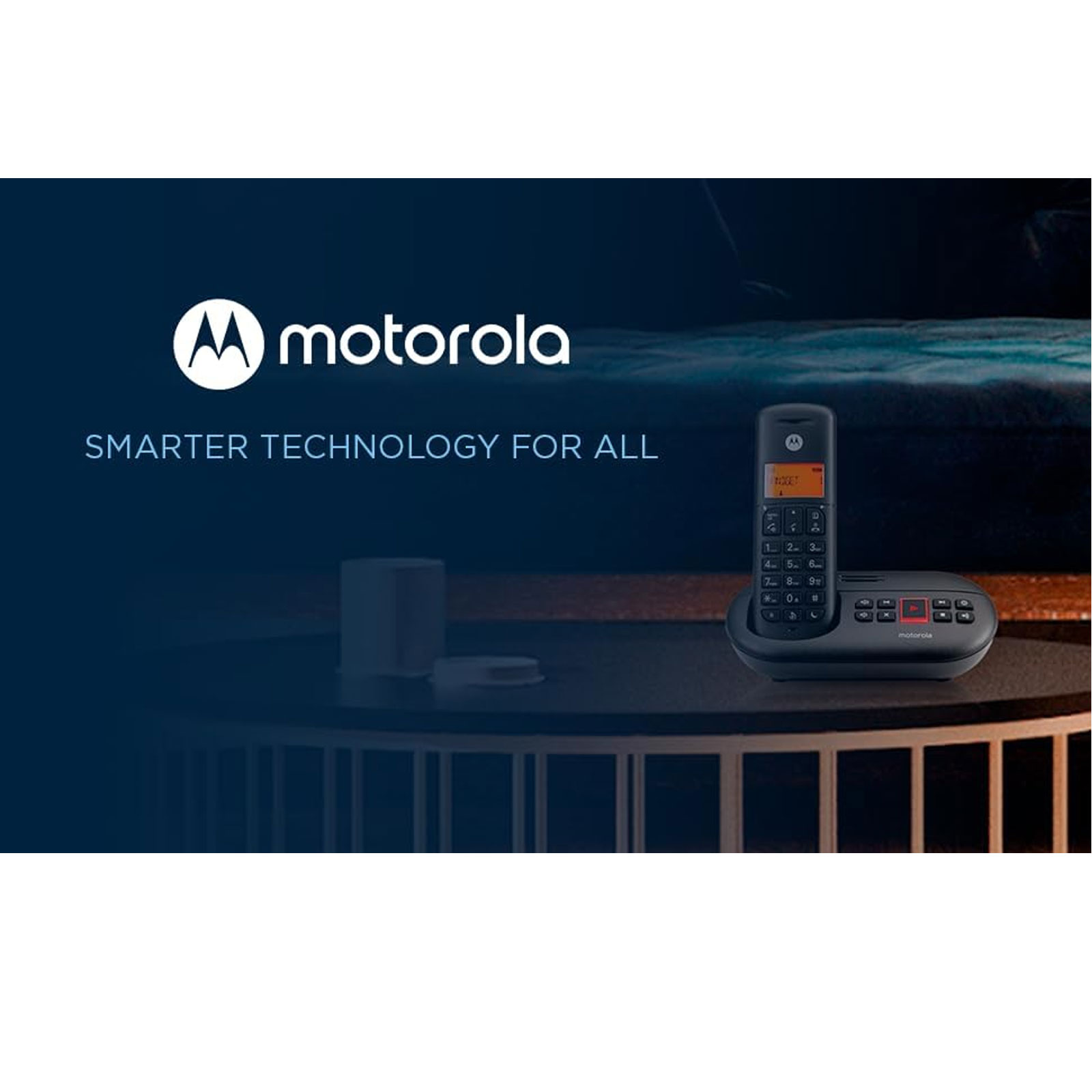 Motorola E211 Schwarz Schnurloses Telefon (Seniorentelefon, Große Tasten, Basisstation, mit Anrufbeantworter, DECT)