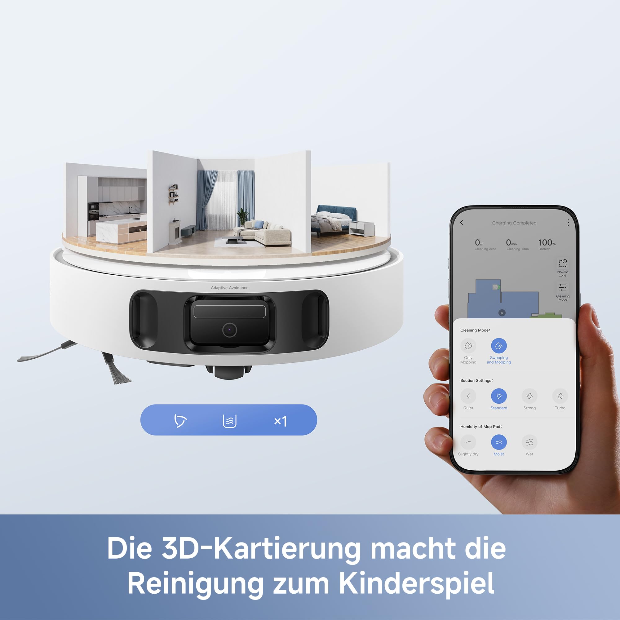 Mova E40 Ultra Saugroboter mit Wischfunktion Autom. Leerung und 19.000 Pa