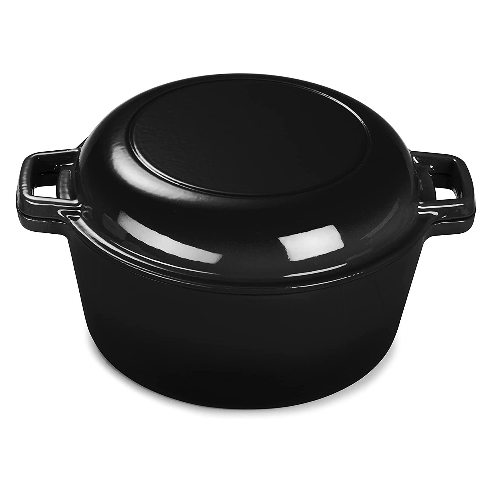 Echtwerk Schmortopf Servierpfanne 2-in-1 Set Gusseisen Bräter mit Deckel Traditioneller Gusseisentopf 