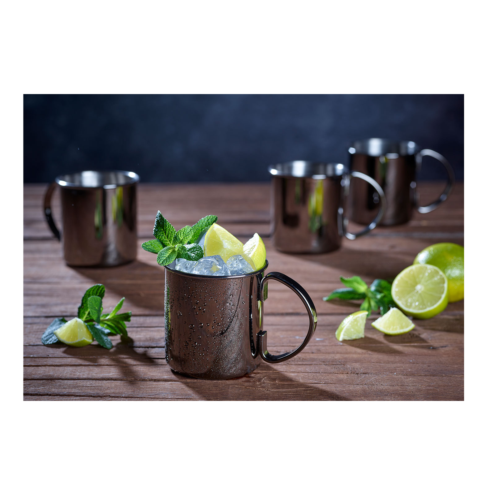 ECHTWERK Moscow Mule Becher Set 4tlg aus Edelstahl, 480 ml, 