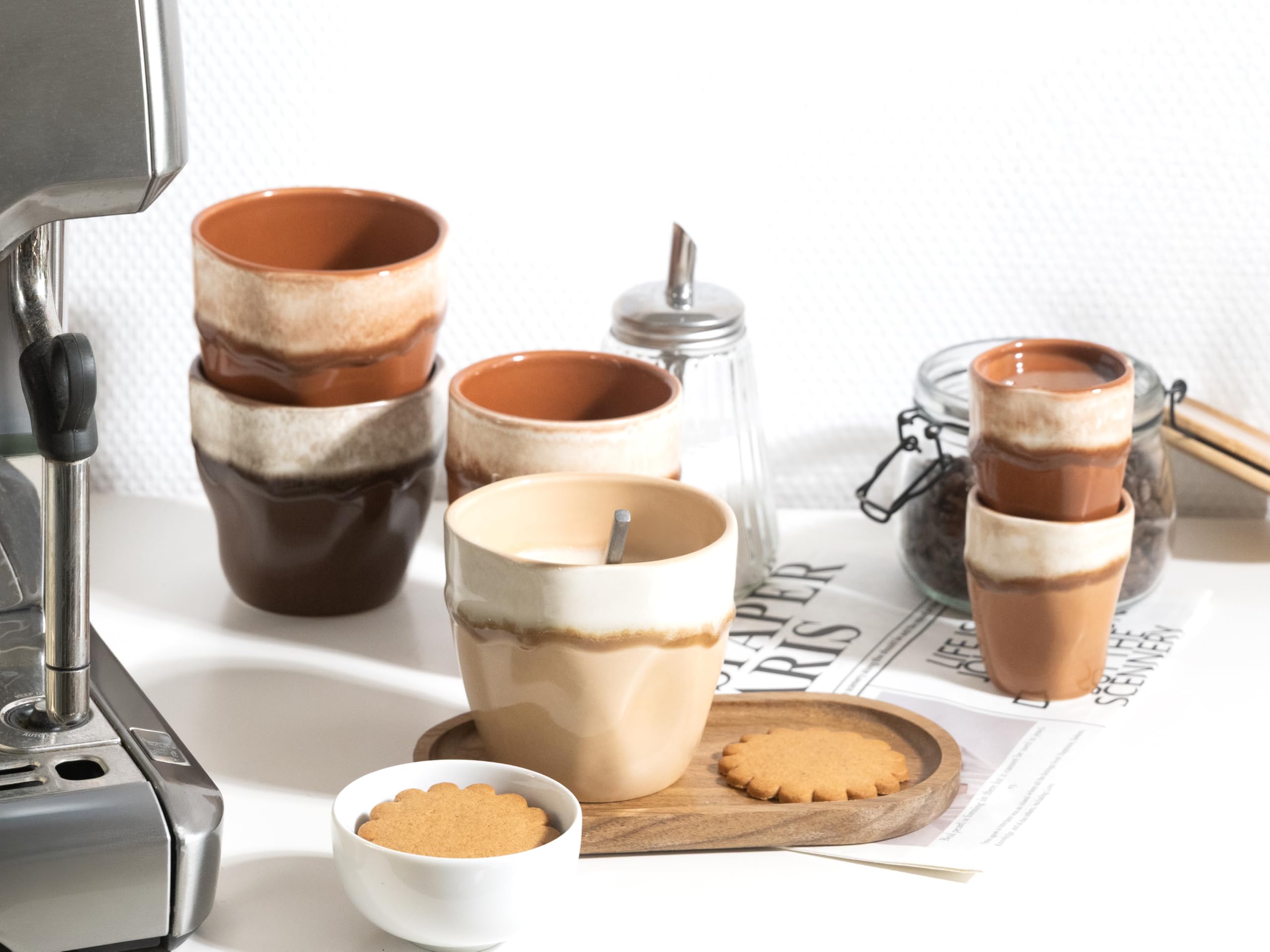 Creatable, 24739, Serie Squeezy Mocha Mousse, 4-teiliges Geschirrset für 4 Pers.
