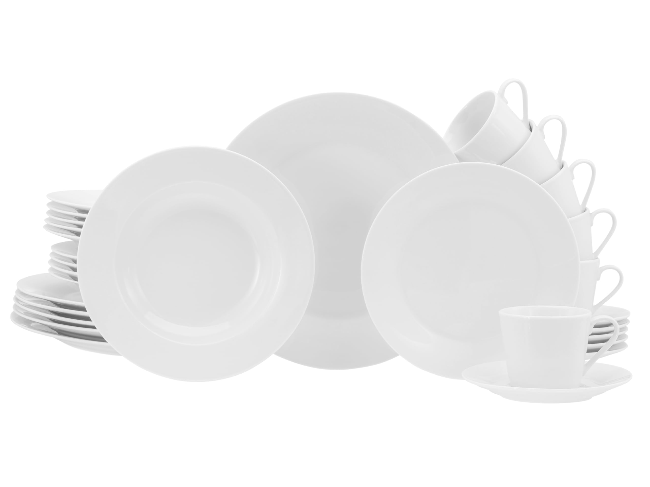 CreaTable 24533 Base Weiss 30-tlg 6 Personen Kombiservice Porzellan