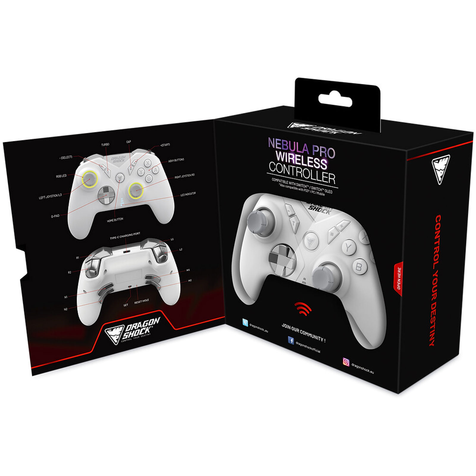 Dragonwar Dragonshock Controller Nebula Pro Wireless