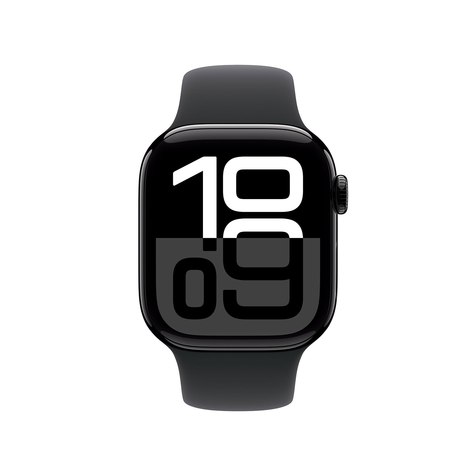Apple Watch Series 10 GPS, 42 mm Aluminiumgehäuse Diamantschwarz, Sportarmband Schwarz - S/M