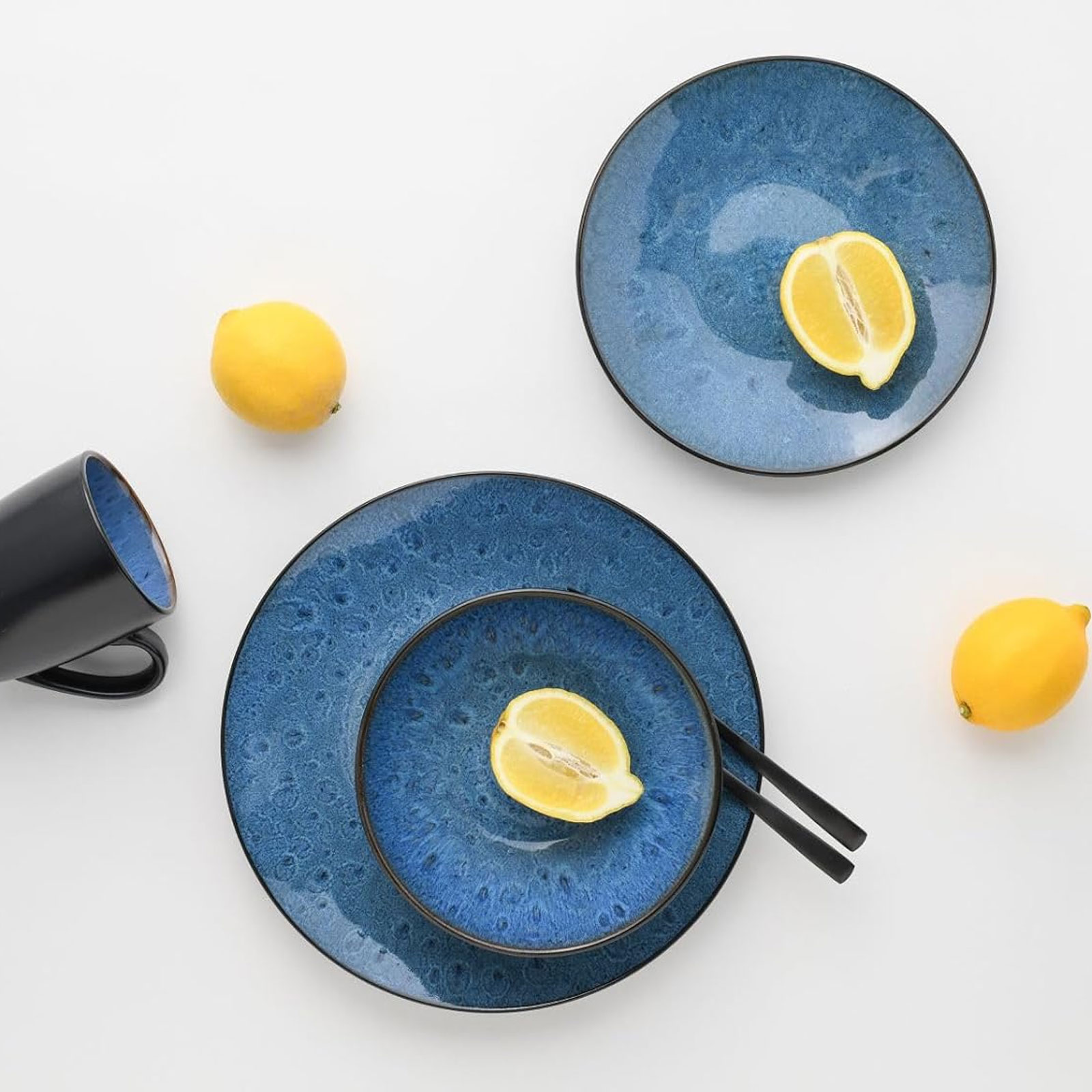 CreaTable, 23958, Serie Capri, 12-teiliges Geschirrset, Teller Set aus Steinzeug, spülmaschinen- und mikrowellengeeignet, Qualitätsproduktion