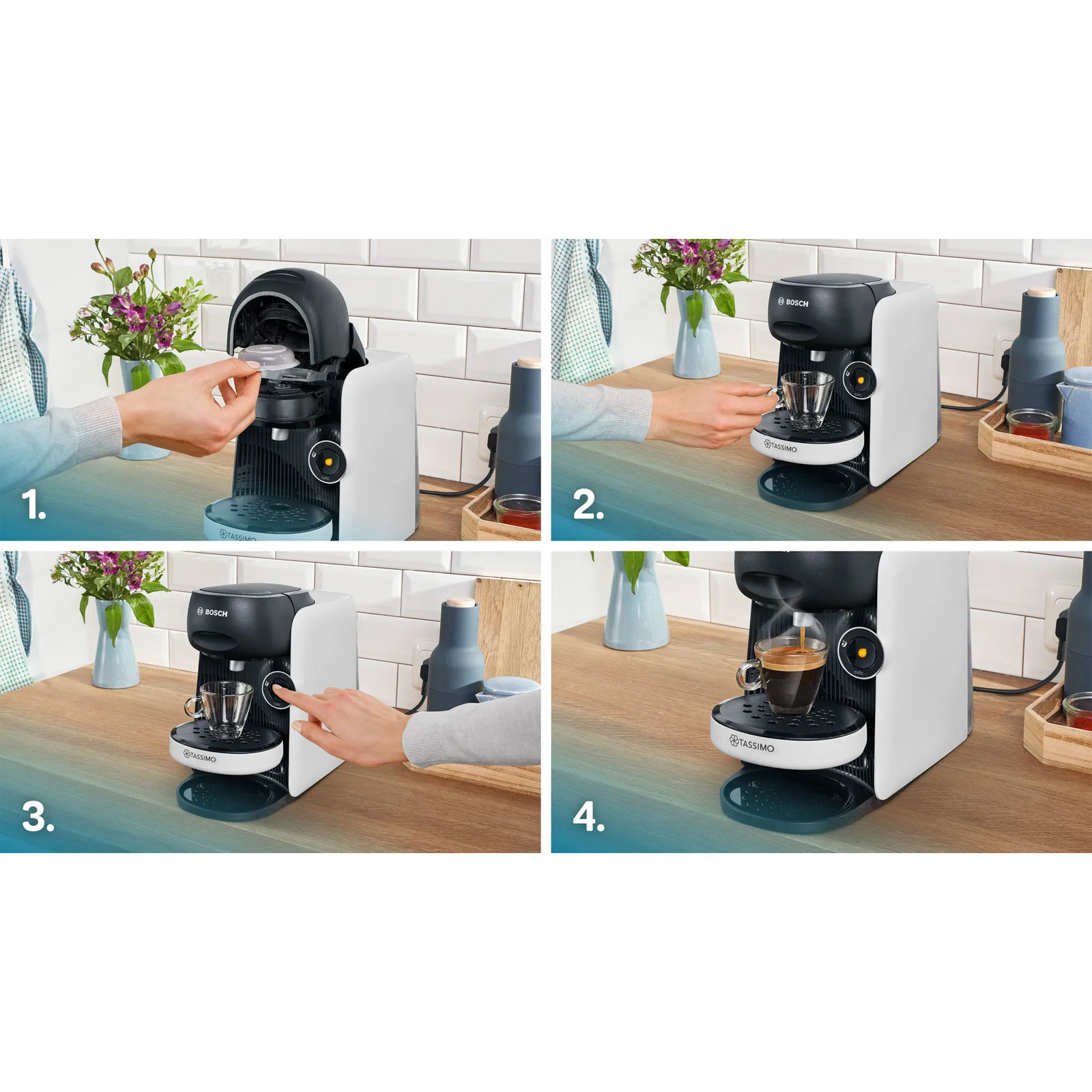 Bosch TAS164E Kapselmaschine 0,7 l Wassertank Intellibrew IntensityBoost