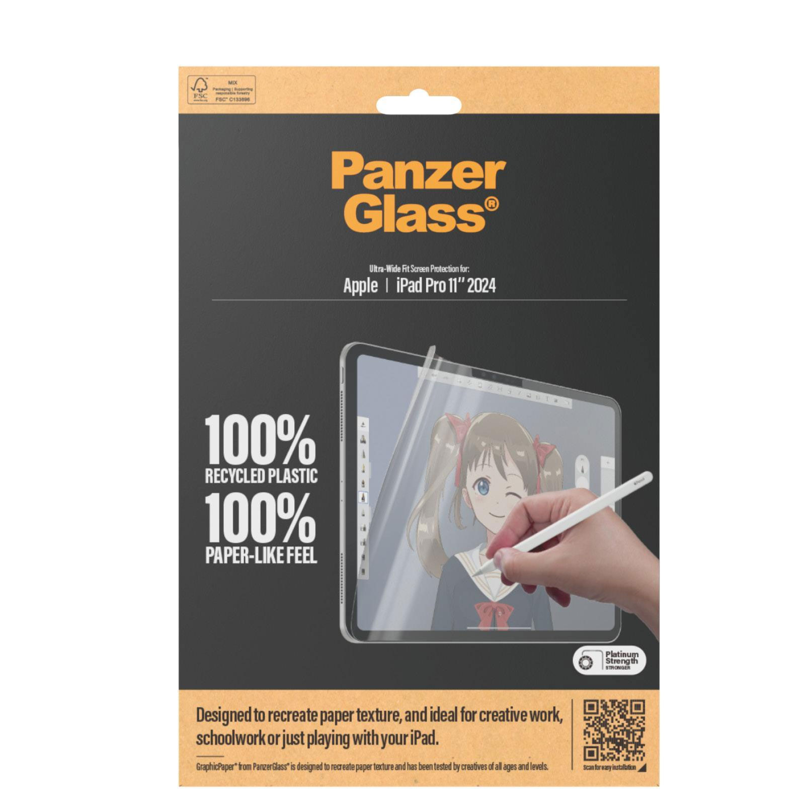 PanzerGlass GraphicPaper® Displayschutz iPad Pro 11" 2024 | Ultra-Wide Fit