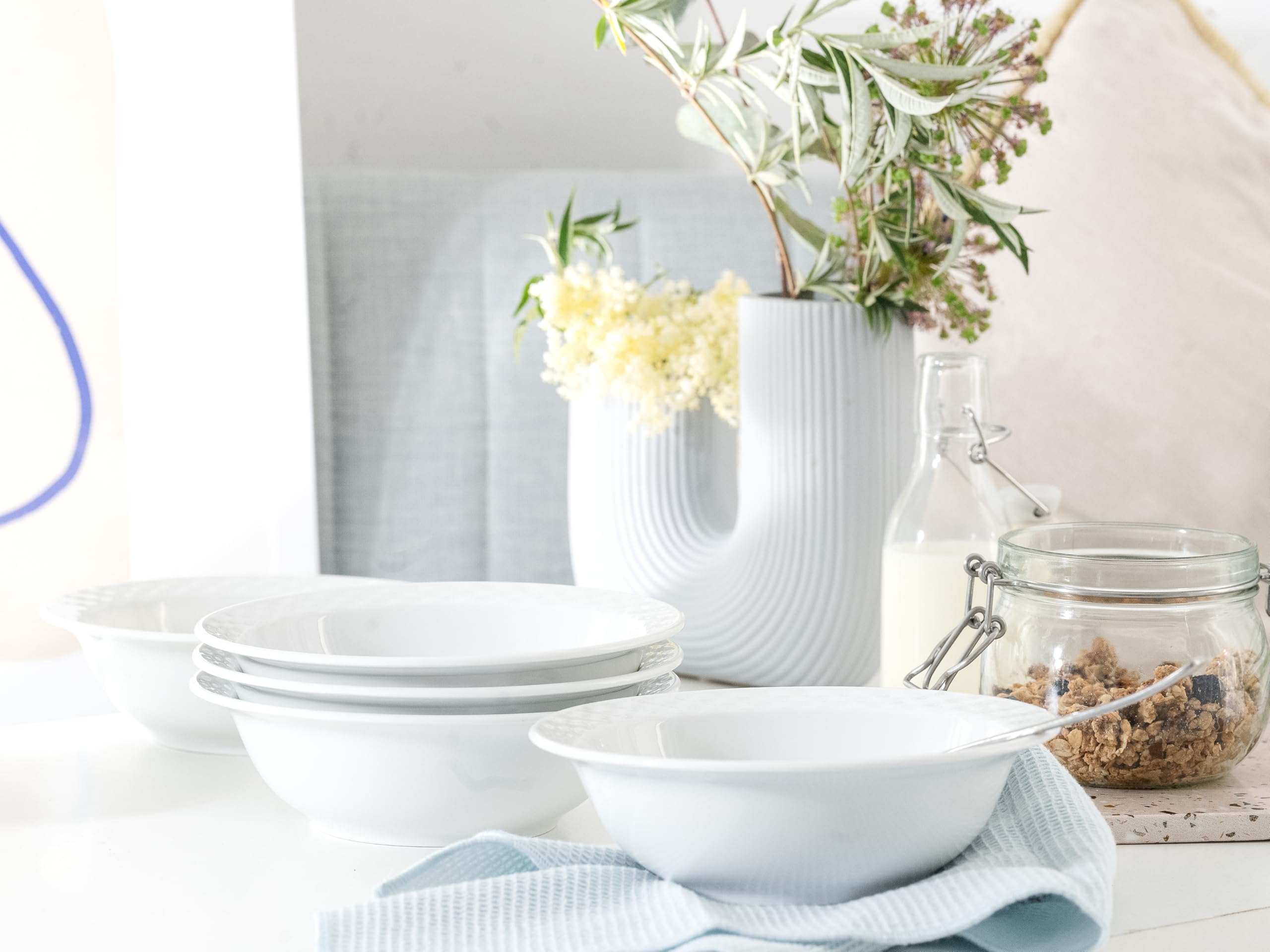 CreaTable 24645 Polo Weiss 6-tlg 6 Personen Müslischalen Set Porzellan