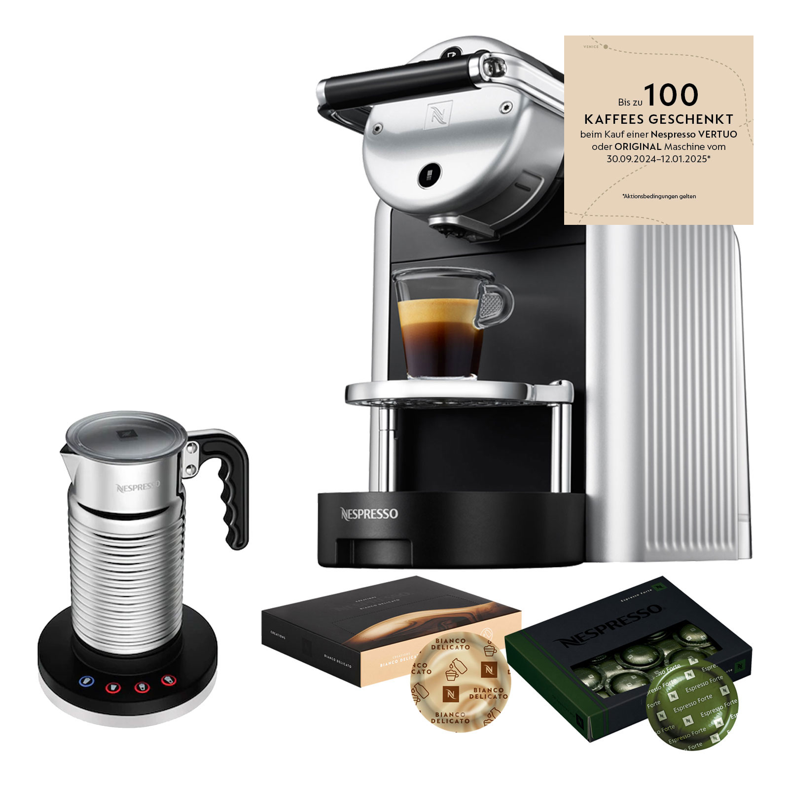 Nespresso Professional Zenius 100 Starter Paket Aeroccino