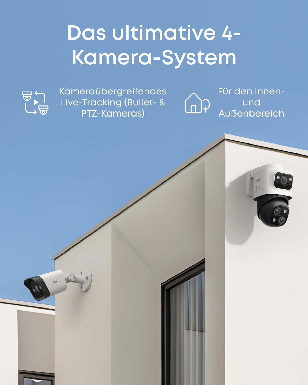 eufy PoE NVR Security System S4, 2× Bullet-PTZ-Kameras