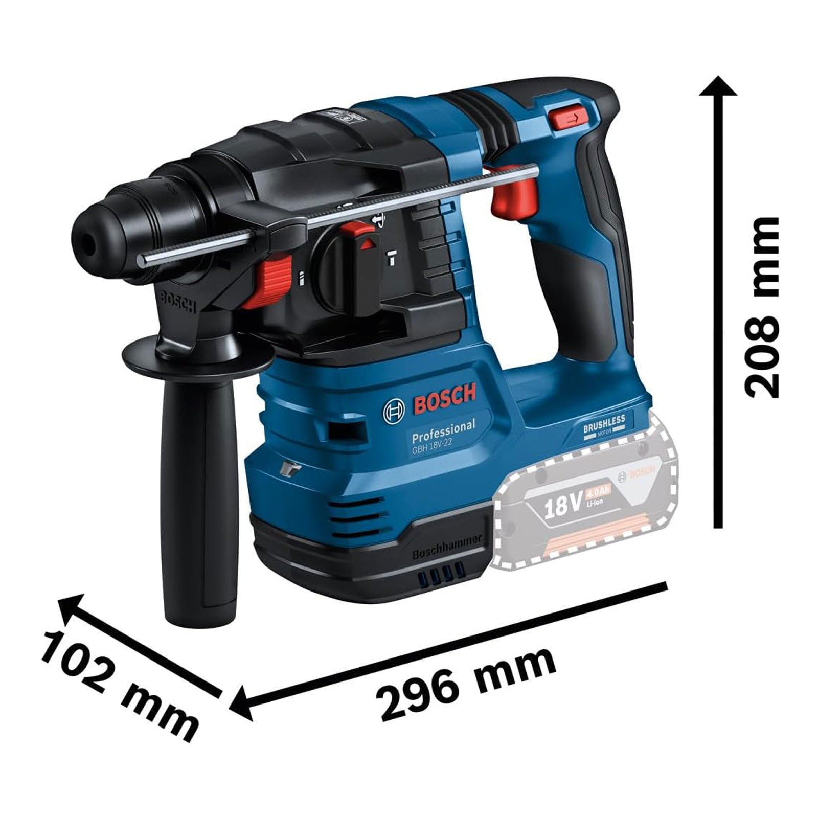 Bosch Professional GBH 18V-22 inkl 2x Akku 4Ah in L-BOXX