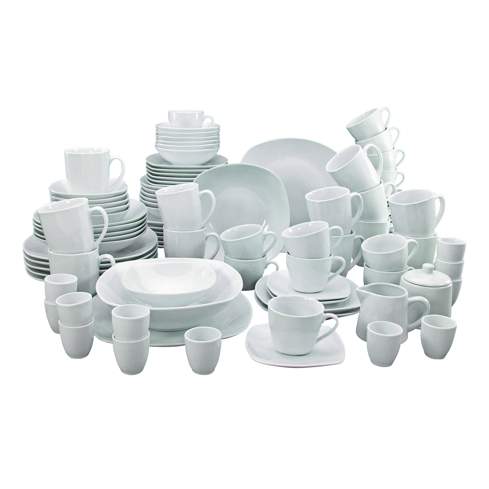 CreaTable, 13779, Serie Square weiß NEU, Kombiservice 100tlg