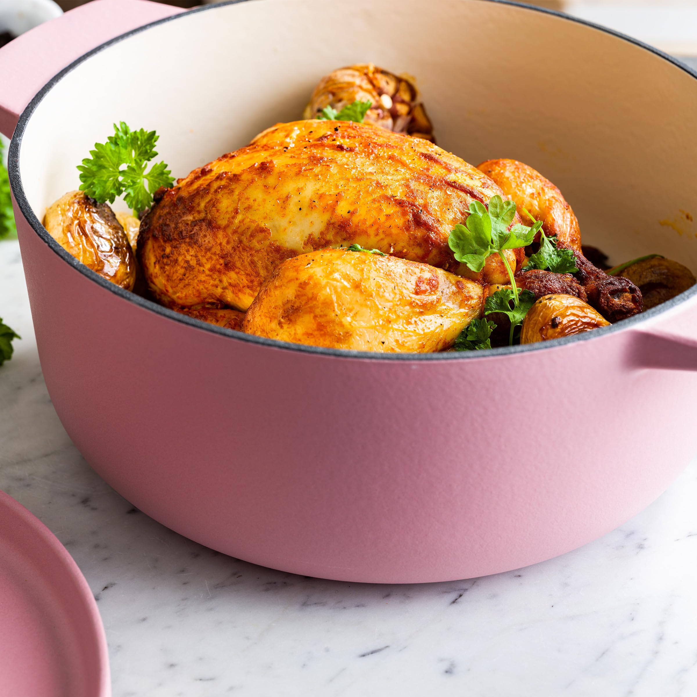 KitchenAid CC007431-001 Bräter mit Deckel - Rund - 5.2L 26cm Rosa