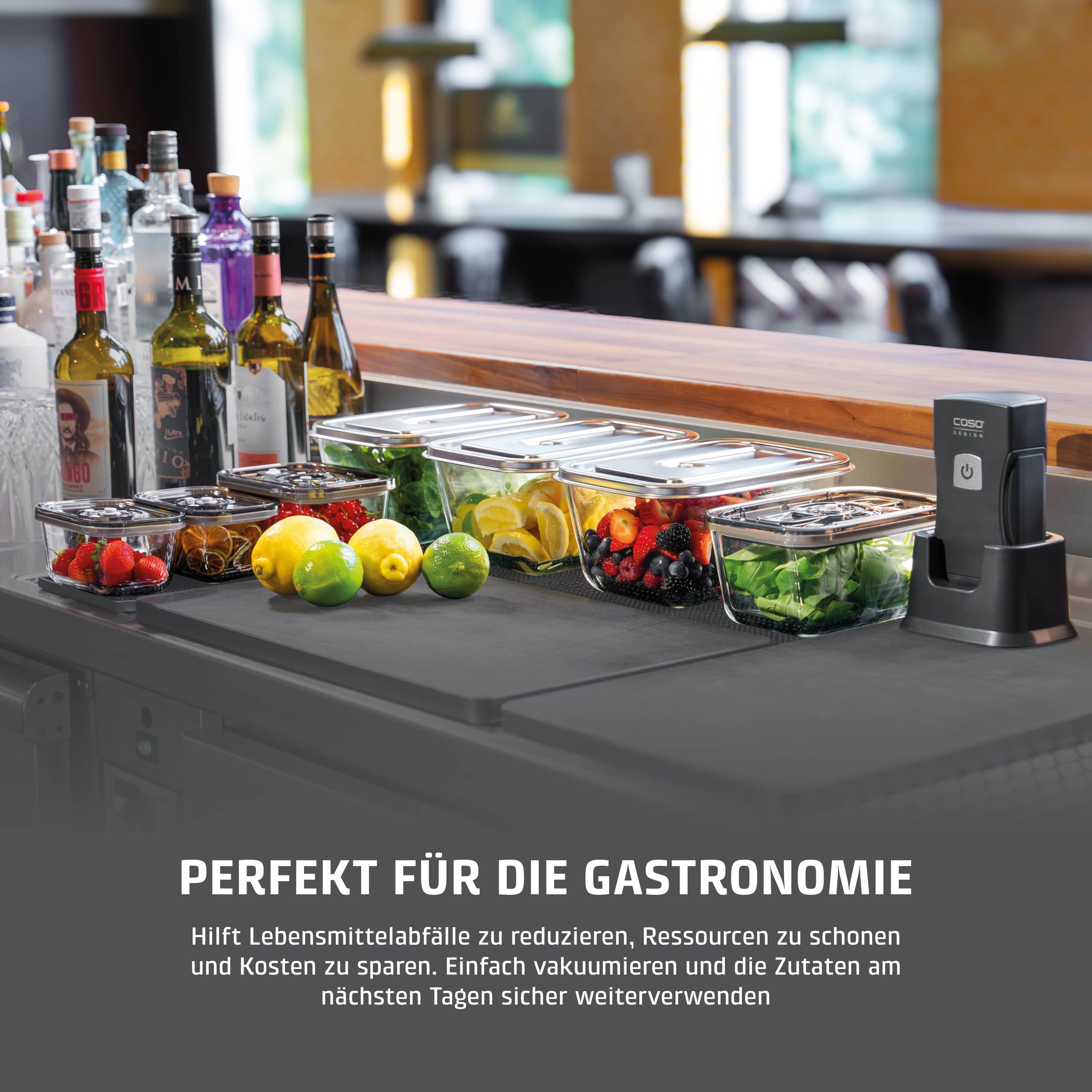 CASO Vacu OneTouch Pro Set, kabelloser Handvakuumierer mit umfangreichem Zubehör