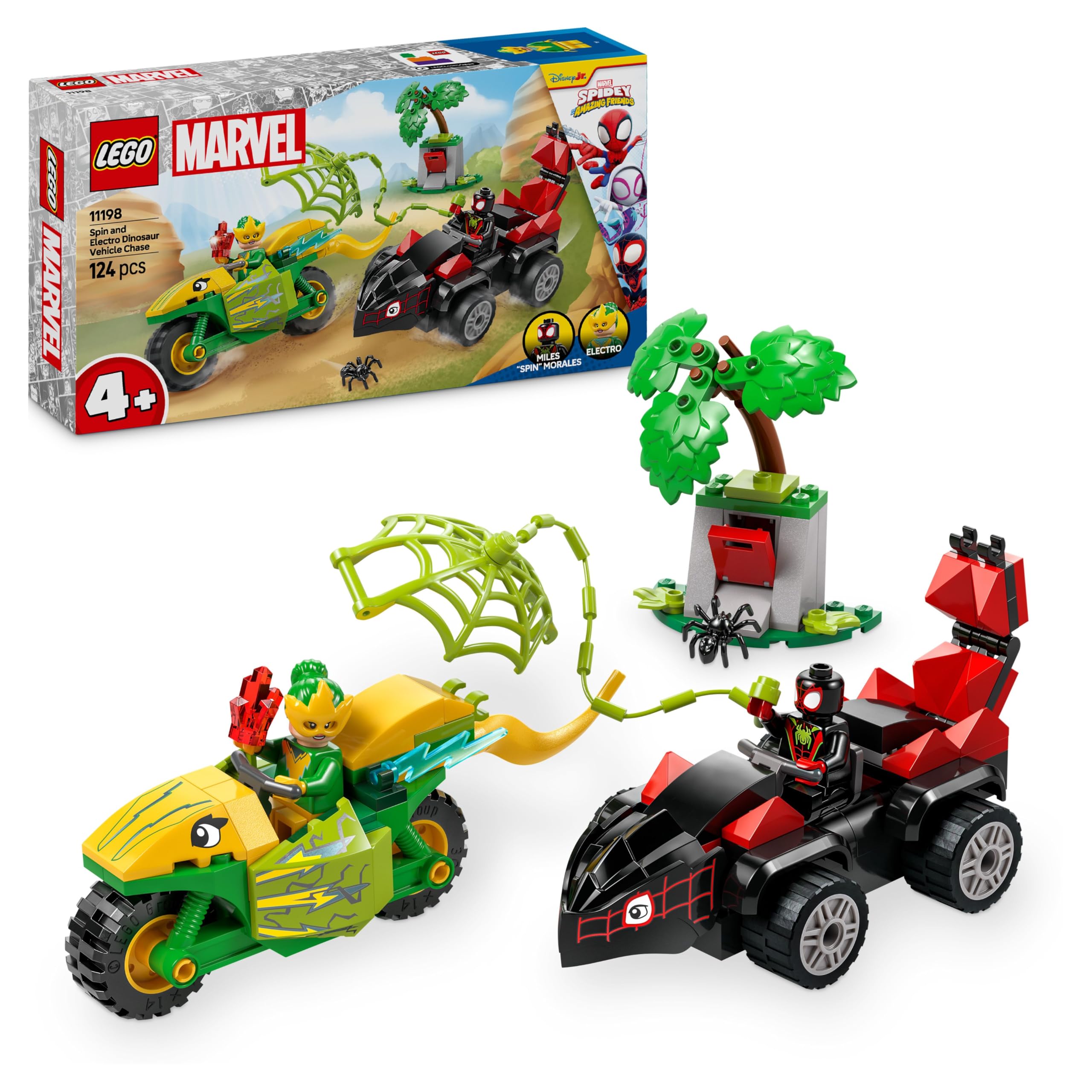 LEGO Marvel Actionspaß mit Spin und Electro in ihren Dino-Flitzern 11198