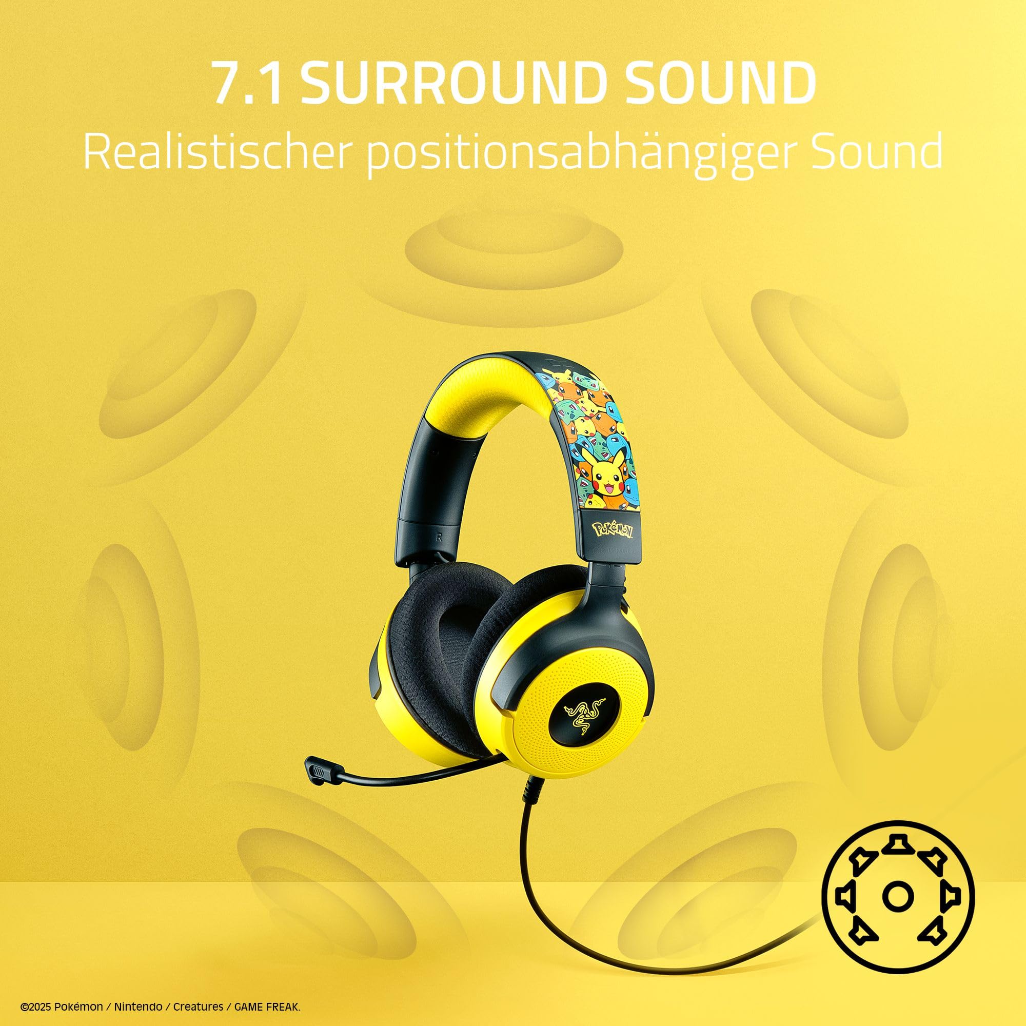 Razer Kraken V4 X Pokémon Edition - Kabelgebundenes USB-Gaming-Headset