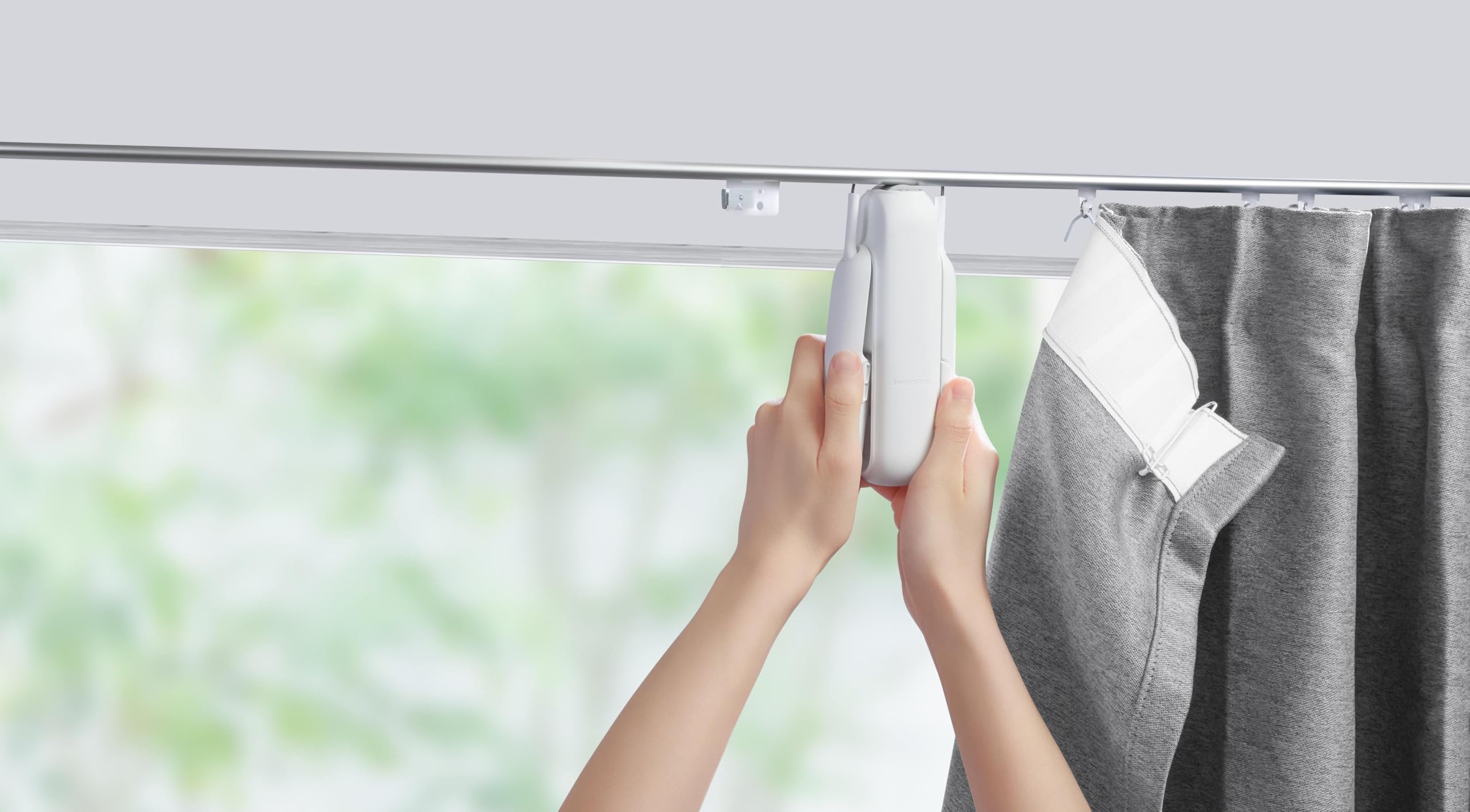 SwitchBot Smart Curtain 3 U Rail, Automatischer Vorhangöffner weiß