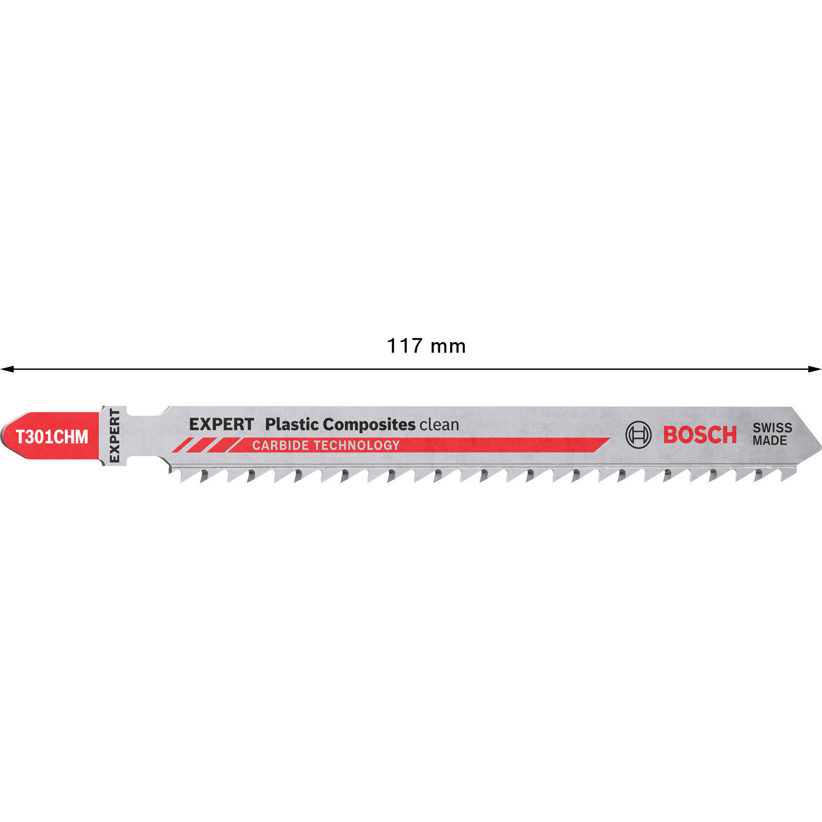 Bosch Professional Expert Plastic Composites Clean T 301 CHM Stichsaegeblatt, 3 Stueck