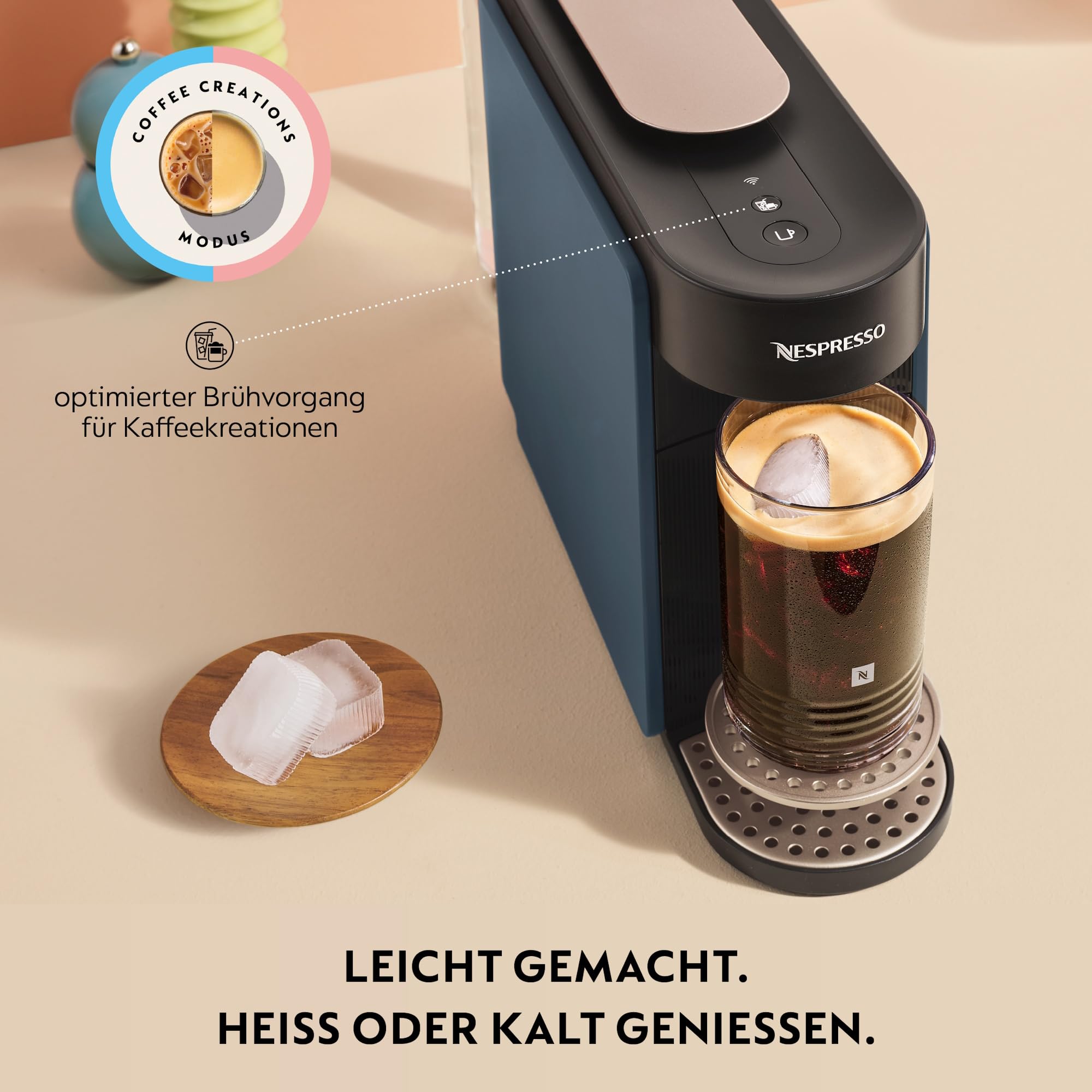 Nespresso Krups VERTUO Up Ocean Blue XN9404 inkl. Aeroccino 3 Milchaufschäumer