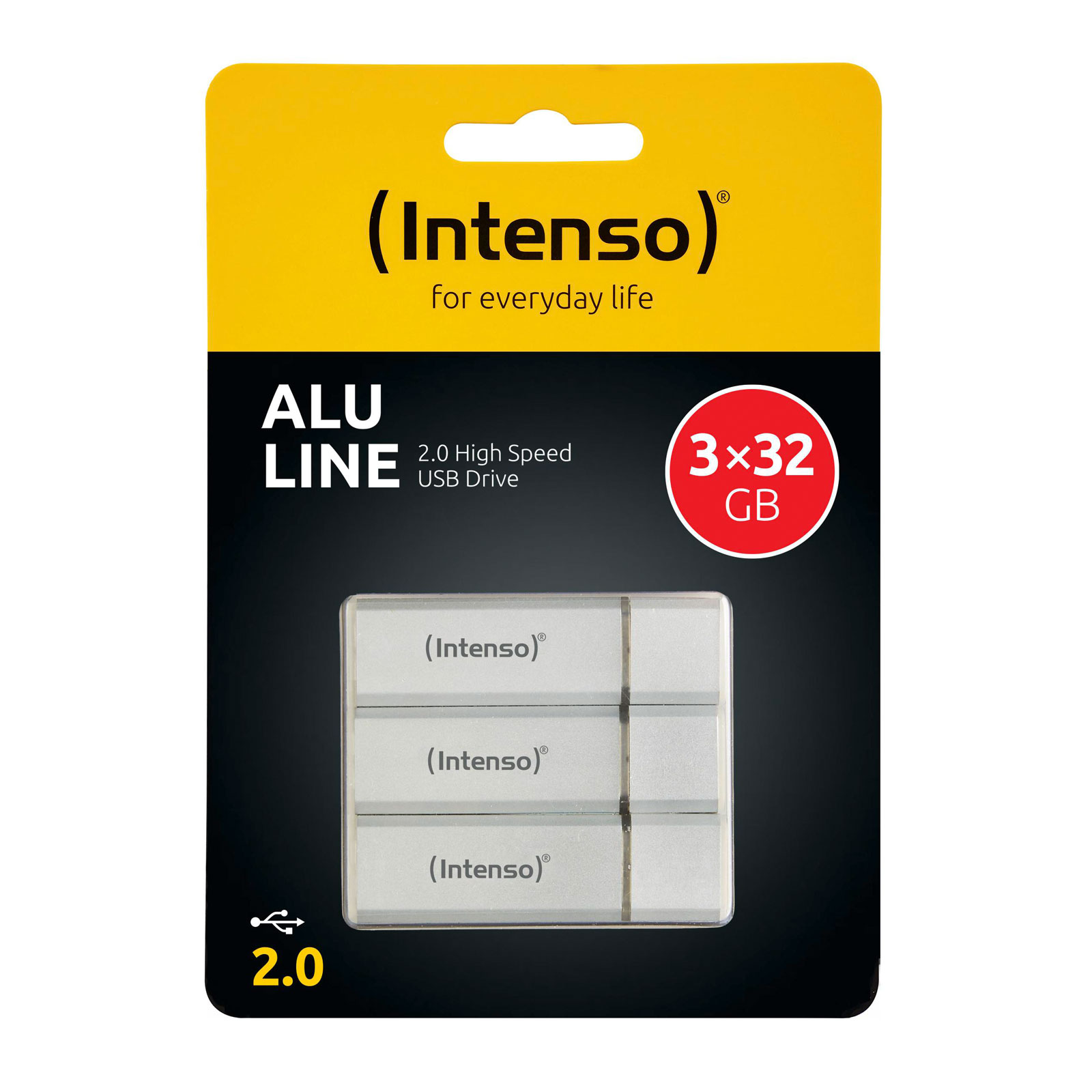 INTENSO 32GB USB Alu Line silber 3er-Pack