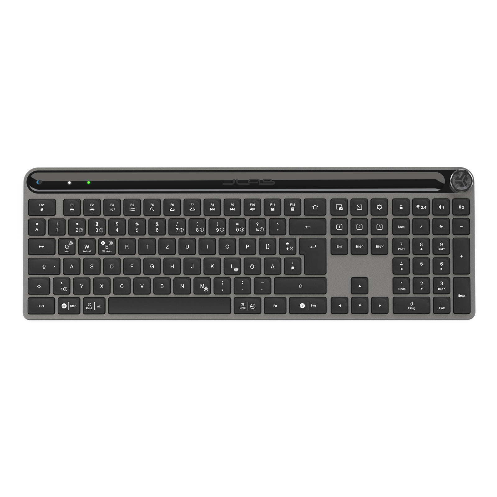 JLab Epic Keyboard Wireless - Tastatur Bluetooth 2,4 GHZ USB Dongle