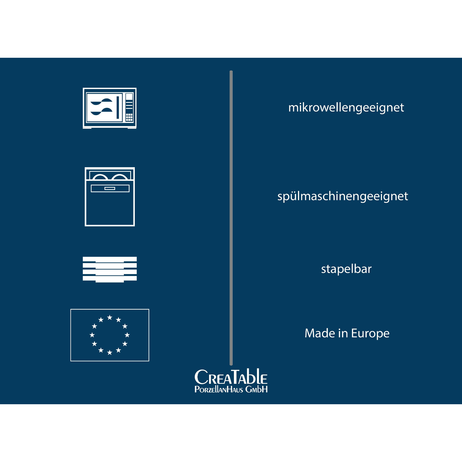 CreaTable, 10591, Serie Sea Breeze Blue, Geschirrset, Teller Set 18 teilig