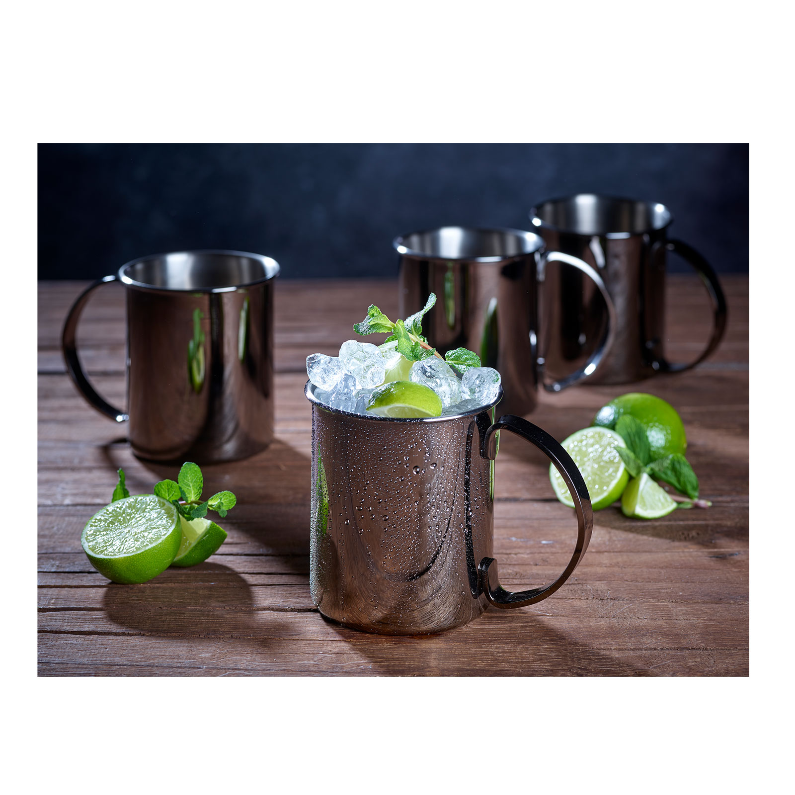 ECHTWERK Moscow Mule Becher Set 4tlg aus Edelstahl, 1000 ml,