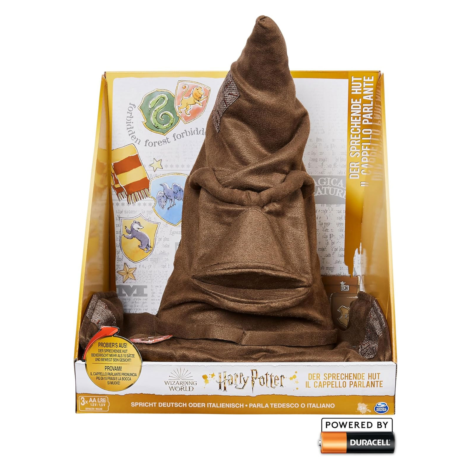 Spin Master Wizarding World Harry Potter - Interaktiver Sprechender Hut mit Sound (Braun)