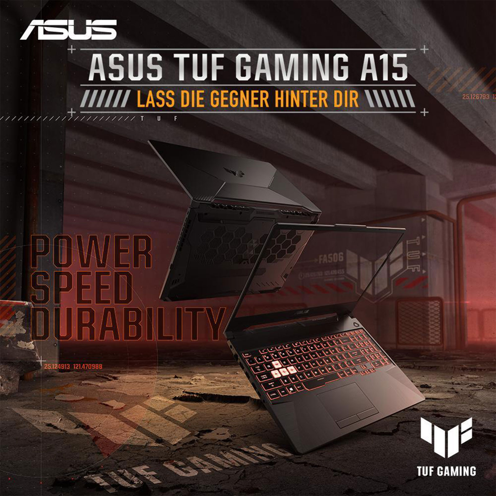 ASUS TUF Gaming A17 FA706NF-HX006W, 17,3 Zoll, Full HD, AMD Ryzen 5 7535HS, 16 GB, 512 GB M.2, RTX 2050
