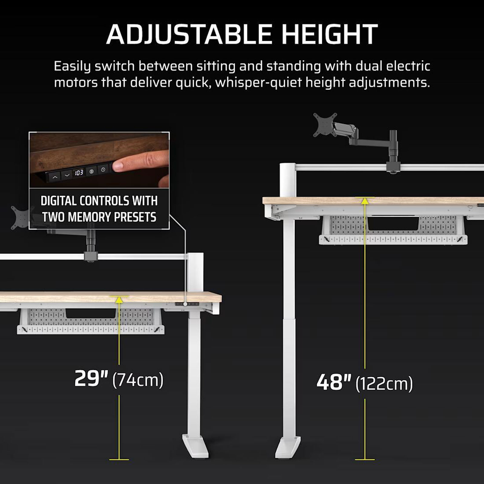 Corsair Platform:4 Elevate-Schreibtisch, Holz in heller Kieferbeizung