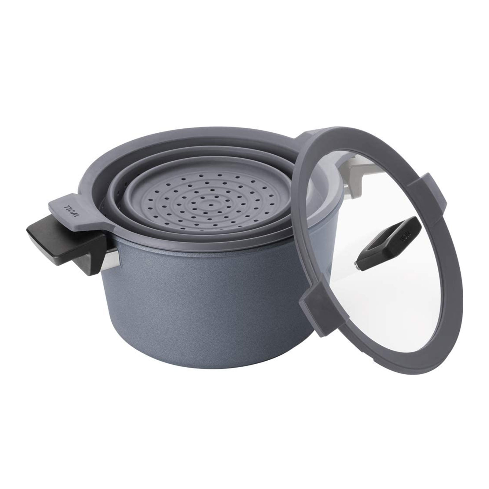 Woll Gusstopf Concept Plus Set 20 cm, 11,5 cm Höhe, 3,0 Liter mit Deckel und Siebeinsatz Woll Gusstopf Concept Plus Set 20 cm, 11,5 cm Höhe, 3,0 Liter mit Deckel und Siebeinsatz
