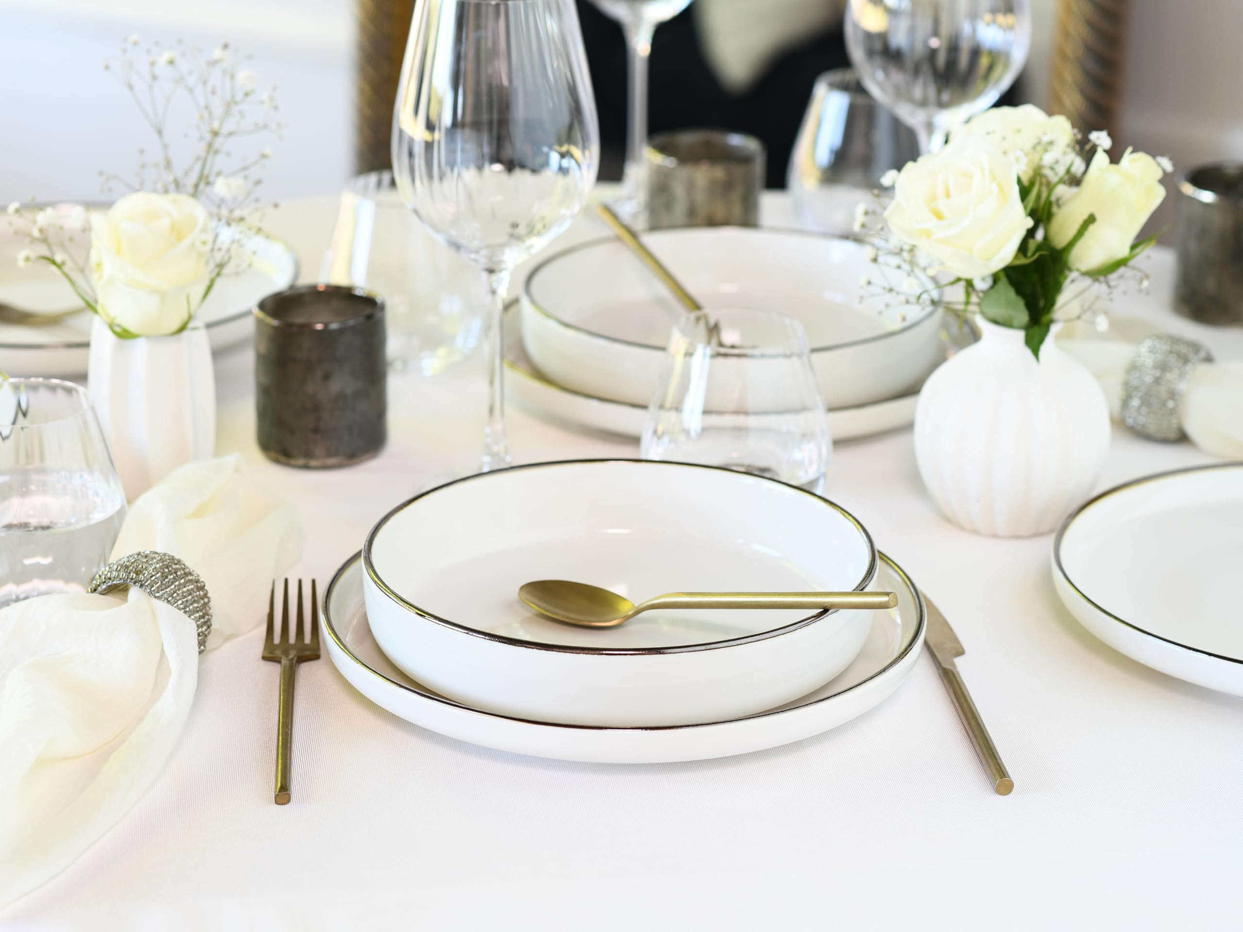 CreaTable 24794 Kombiservice Serie Nordic Festive Creme 30-tlg. 6 Personen