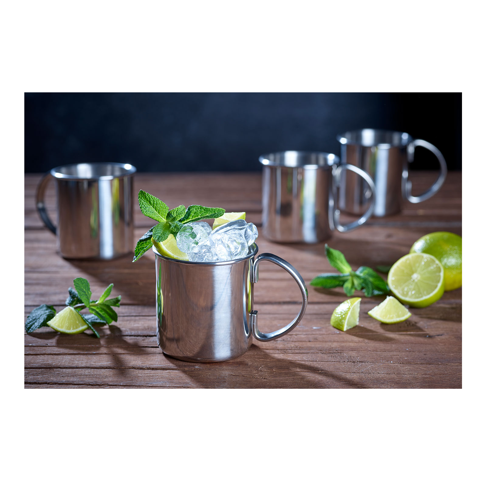 ECHTWERK Moscow Mule Becher Set 4tlg aus Edelstahl, 480 ml, 