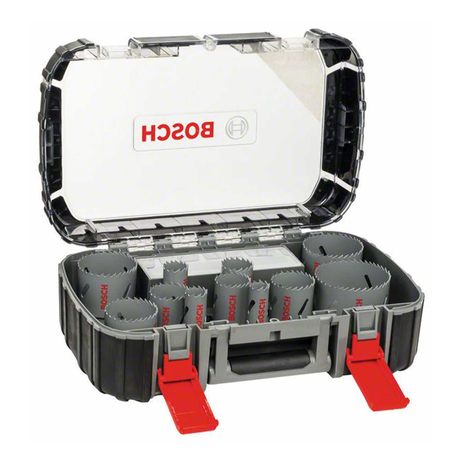 Bosch Professional 17-teiliges Lochsaegen-Set, HSS Bi-Metall, Universal, 20 64 / 76 mm