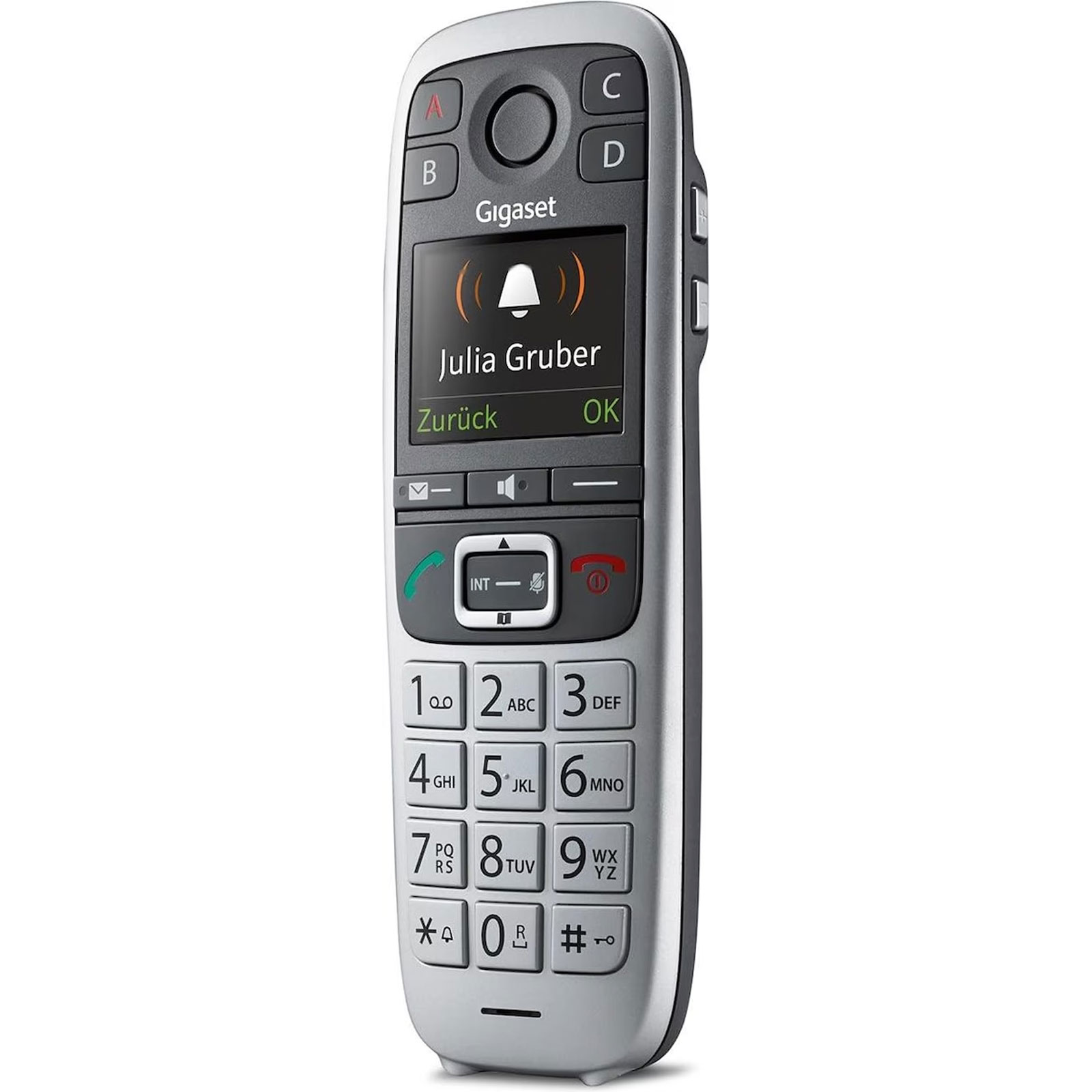 Gigaset E 560 HX platin Premium-Großtastentelefon  (DECT) - große Ziffernanzeige